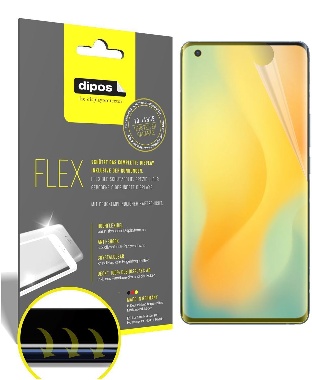 2x 3D Full Cover Schutzfolie für Vivo X50 Pro (1)