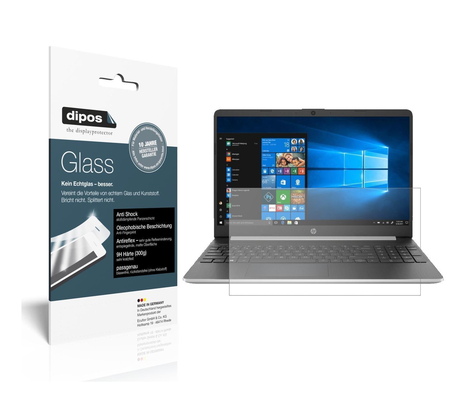 2x 9H Schutzfolie matt für HP Laptop 15s-eq0564ng  (1)