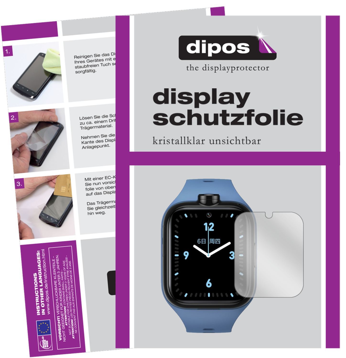 2x Schutzfolie klar für Xiaomi Mi Kids Watch 4 Pro (1)