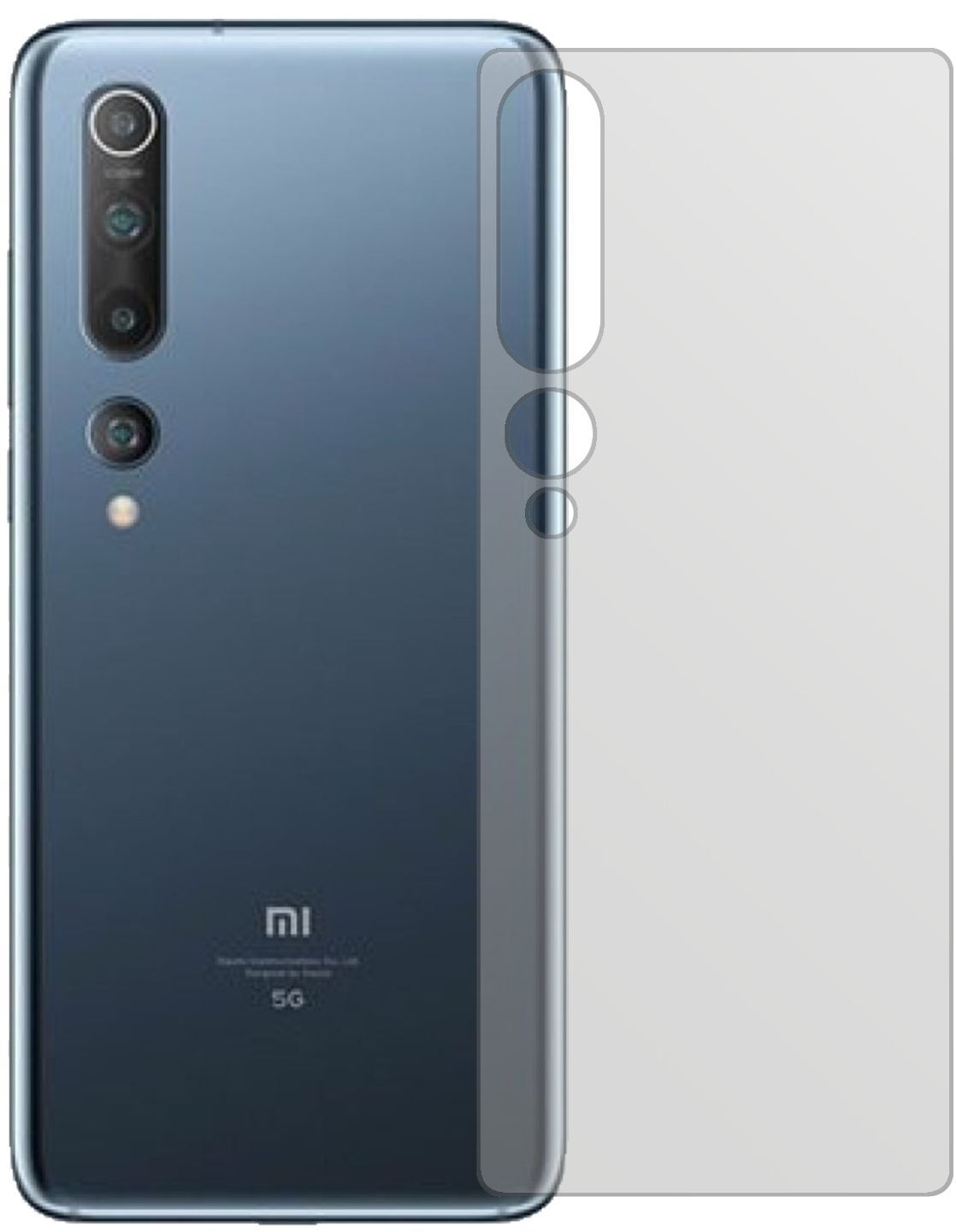 1x Schutzfolie matt für Xiaomi Mi 10 Pro Rückseite (2)