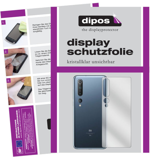 2x Schutzfolie klar für Xiaomi Mi 10 Pro Rückseite (1)