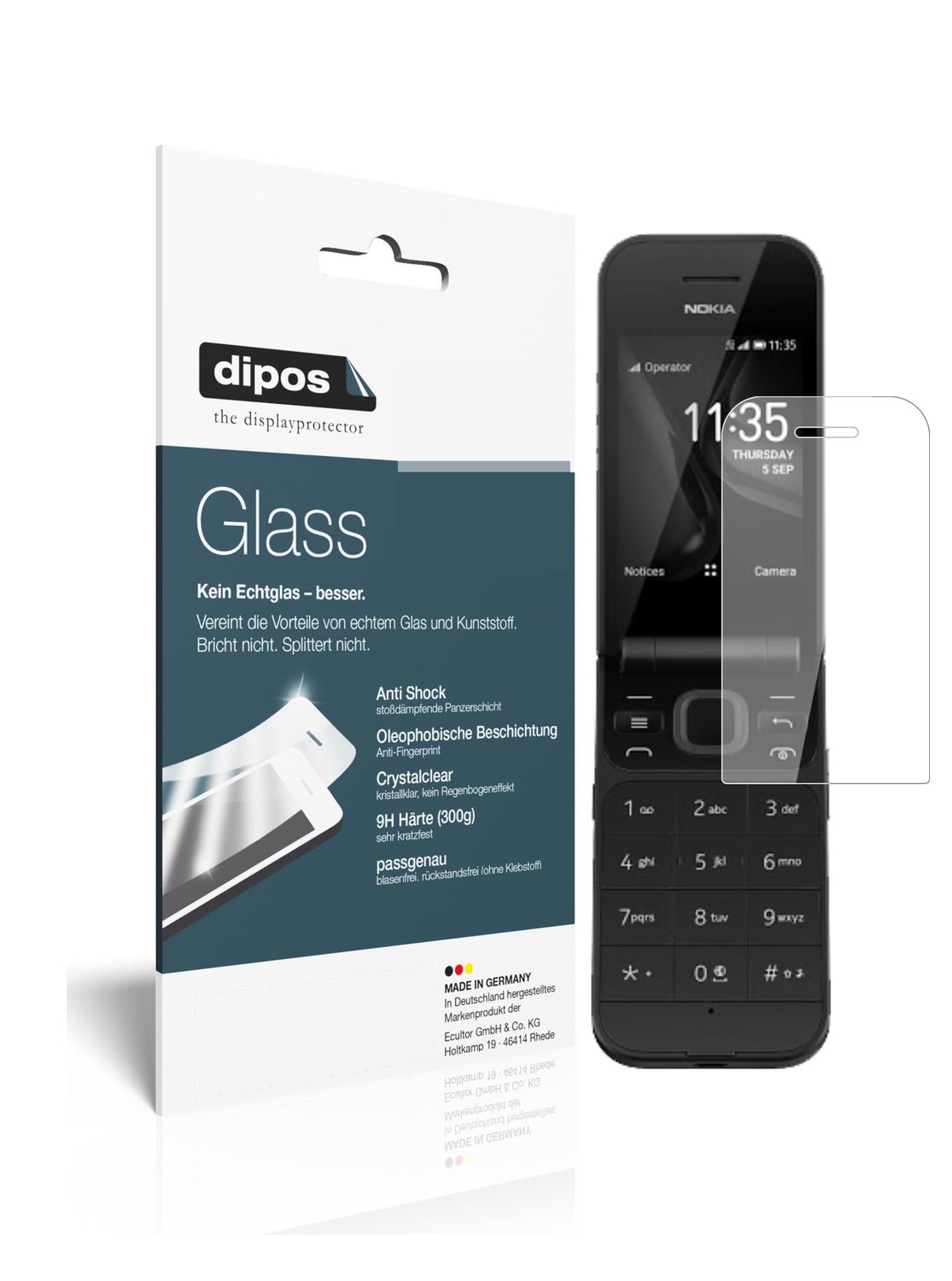 2x 9H Schutzfolie für Nokia 2720 Flip Panzerfolie (1)