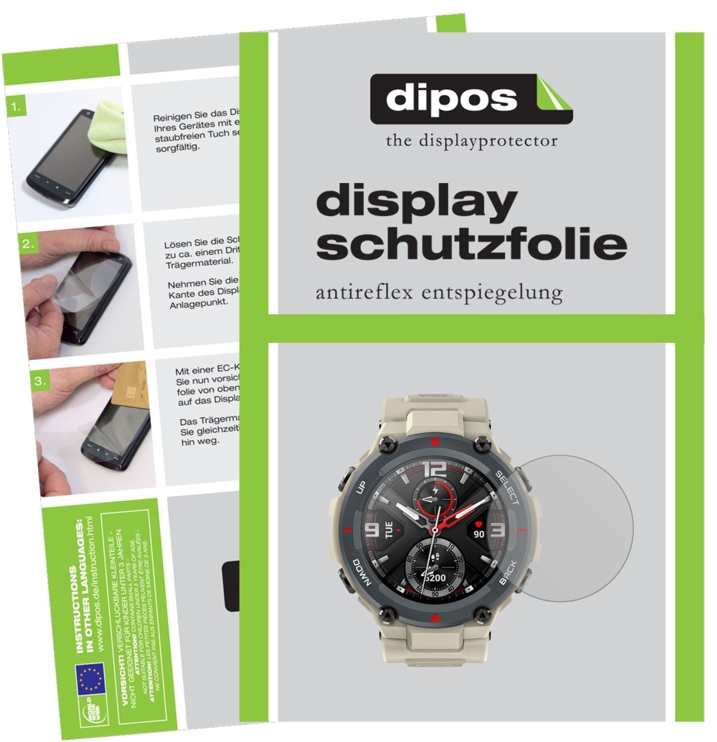 2x Schutzfolie matt für Huami Amazfit T-Rex Displa (1)