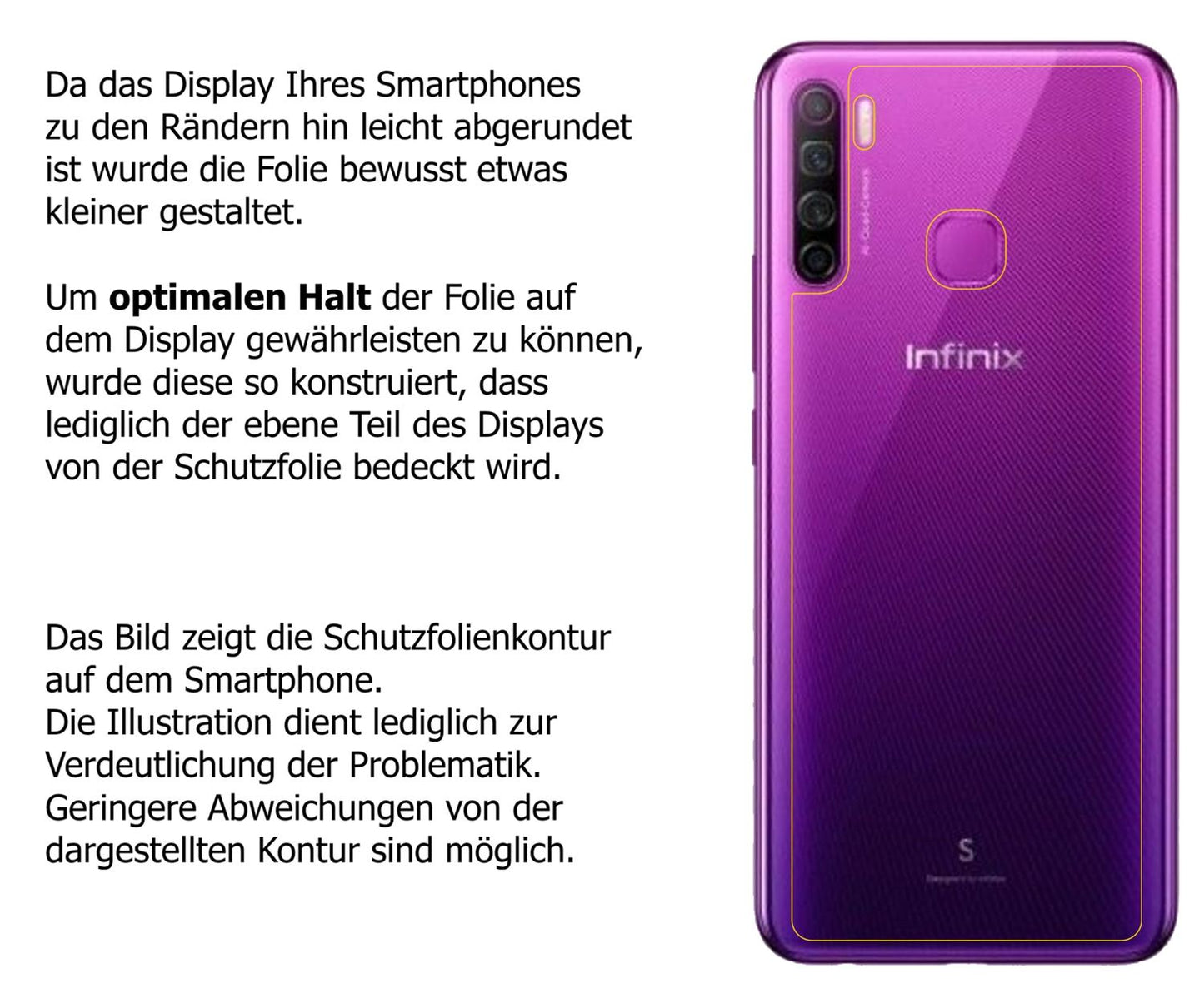 5x Schutzfolie klar für Infinix S5 Lite Rückseite  (5)
