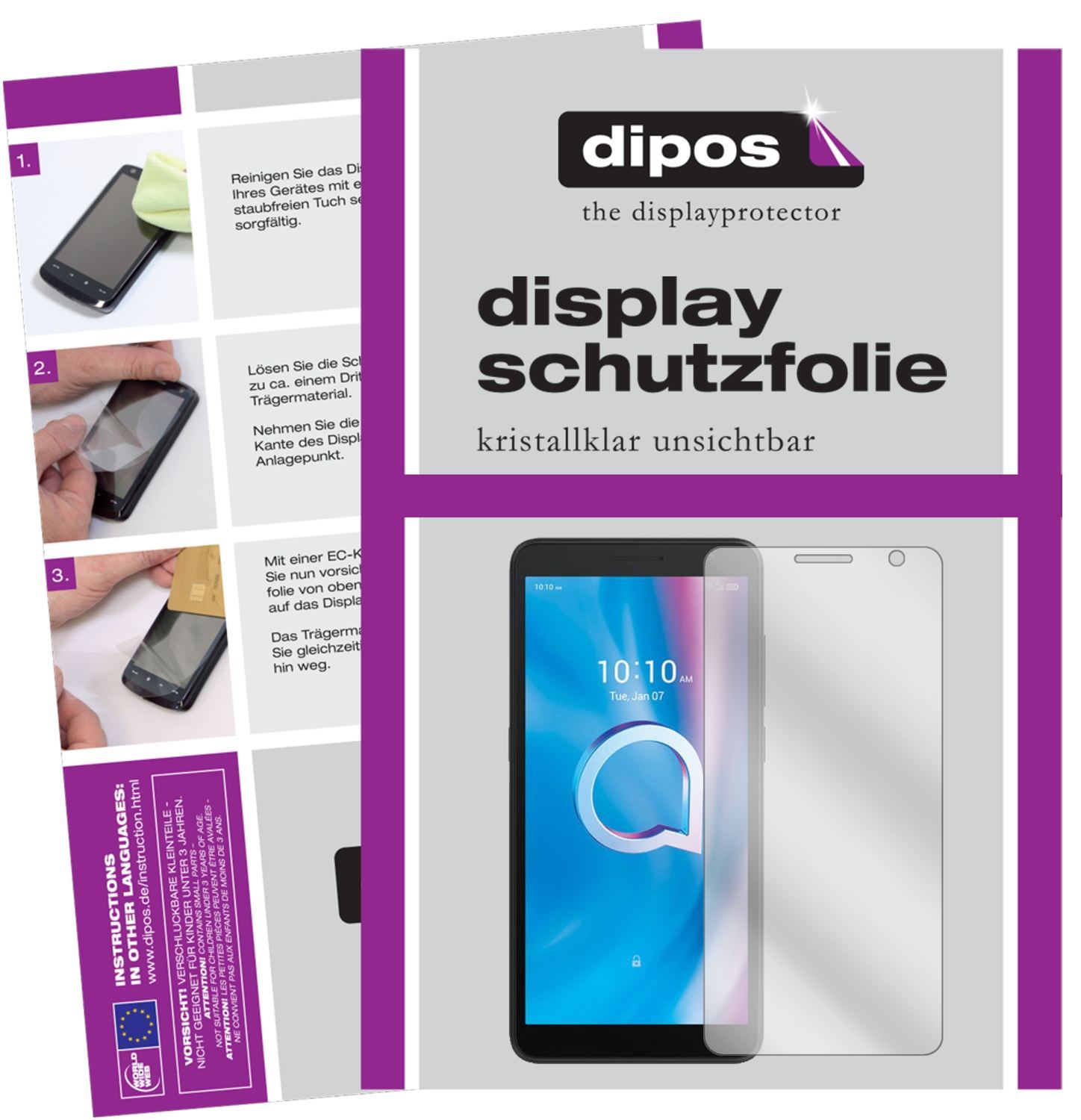 5x Schutzfolie klar für Alcatel 1B (2020) Display- (1)