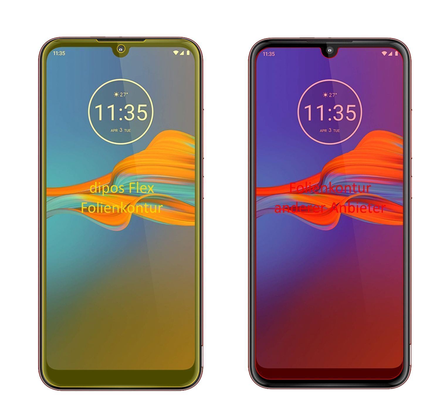 2x 3D Full Cover Schutzfolie für Motorola Moto E6  (2)