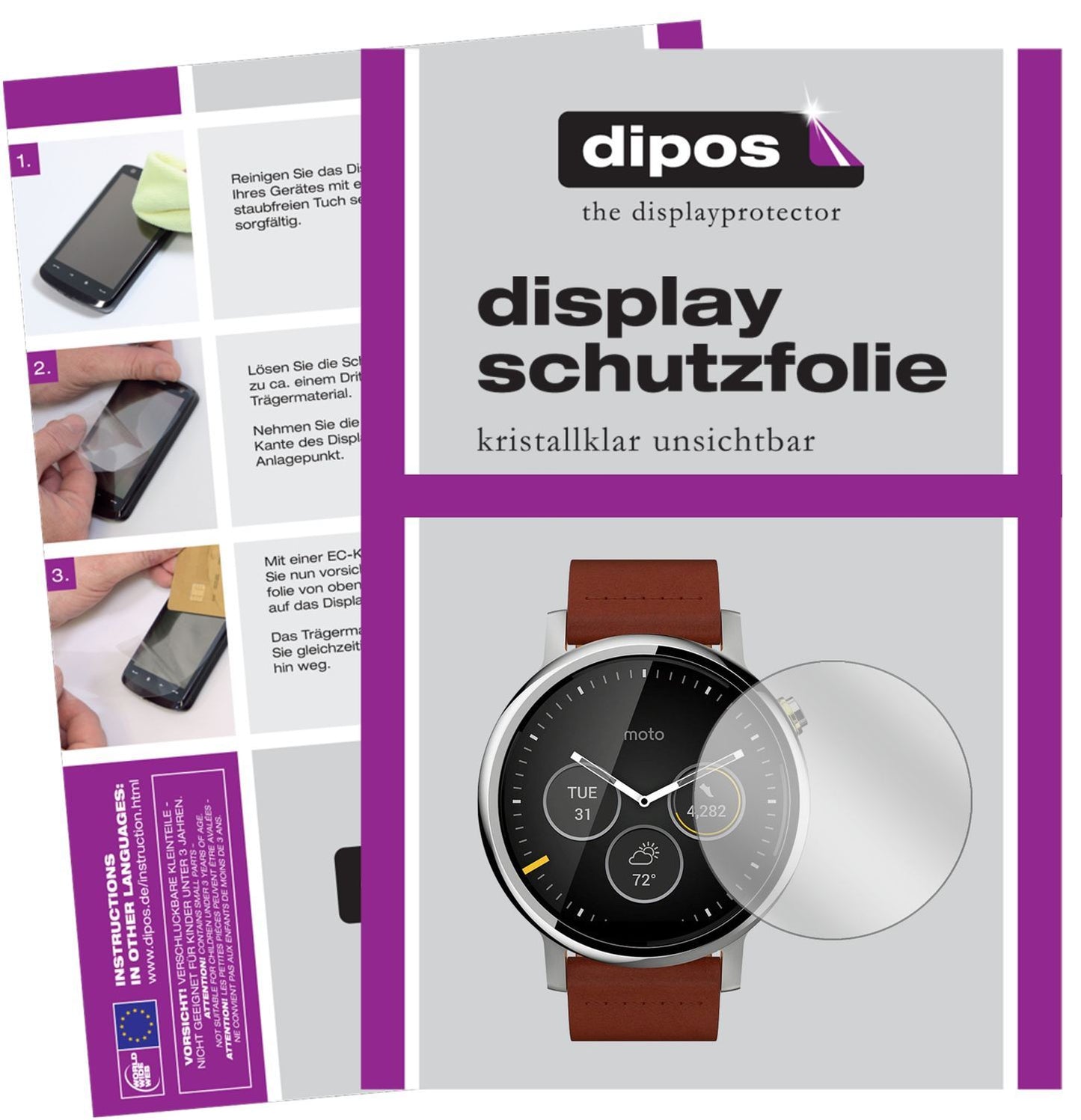 5x Schutzfolie klar für Motorola Moto 360 (2019) D (1)