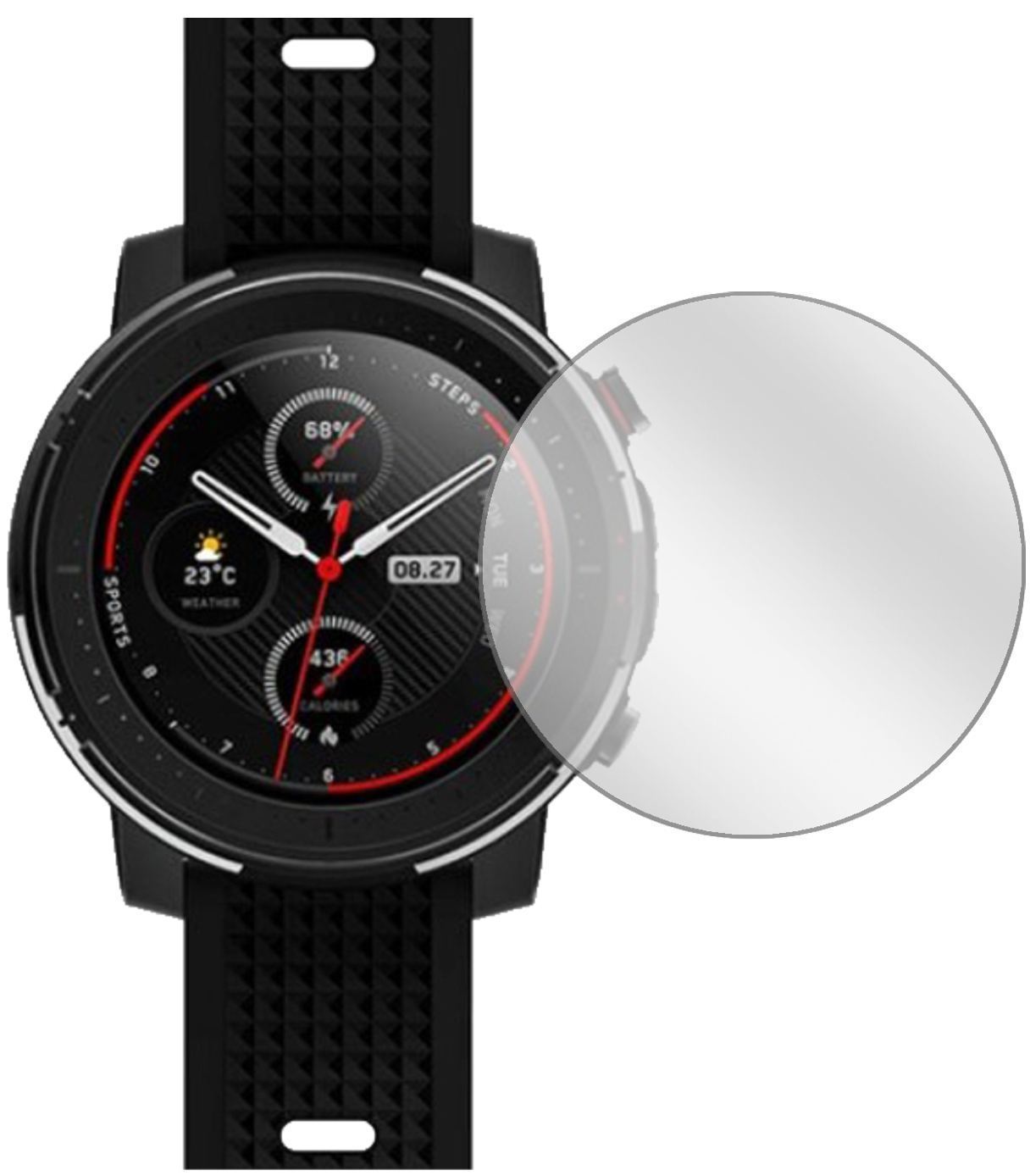 5x Schutzfolie klar für Huami Amazfit Stratos 3 Di (2)