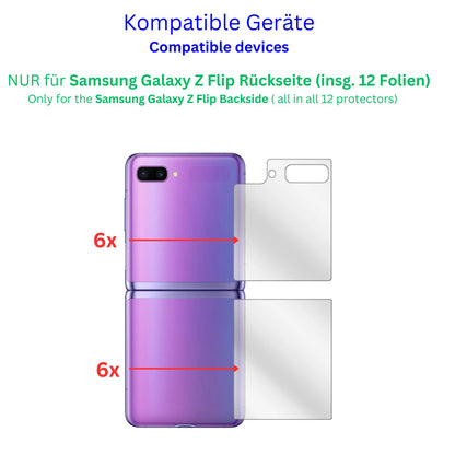 6x Schutzfolie klar für Samsung Galaxy Z Flip Rück (2)