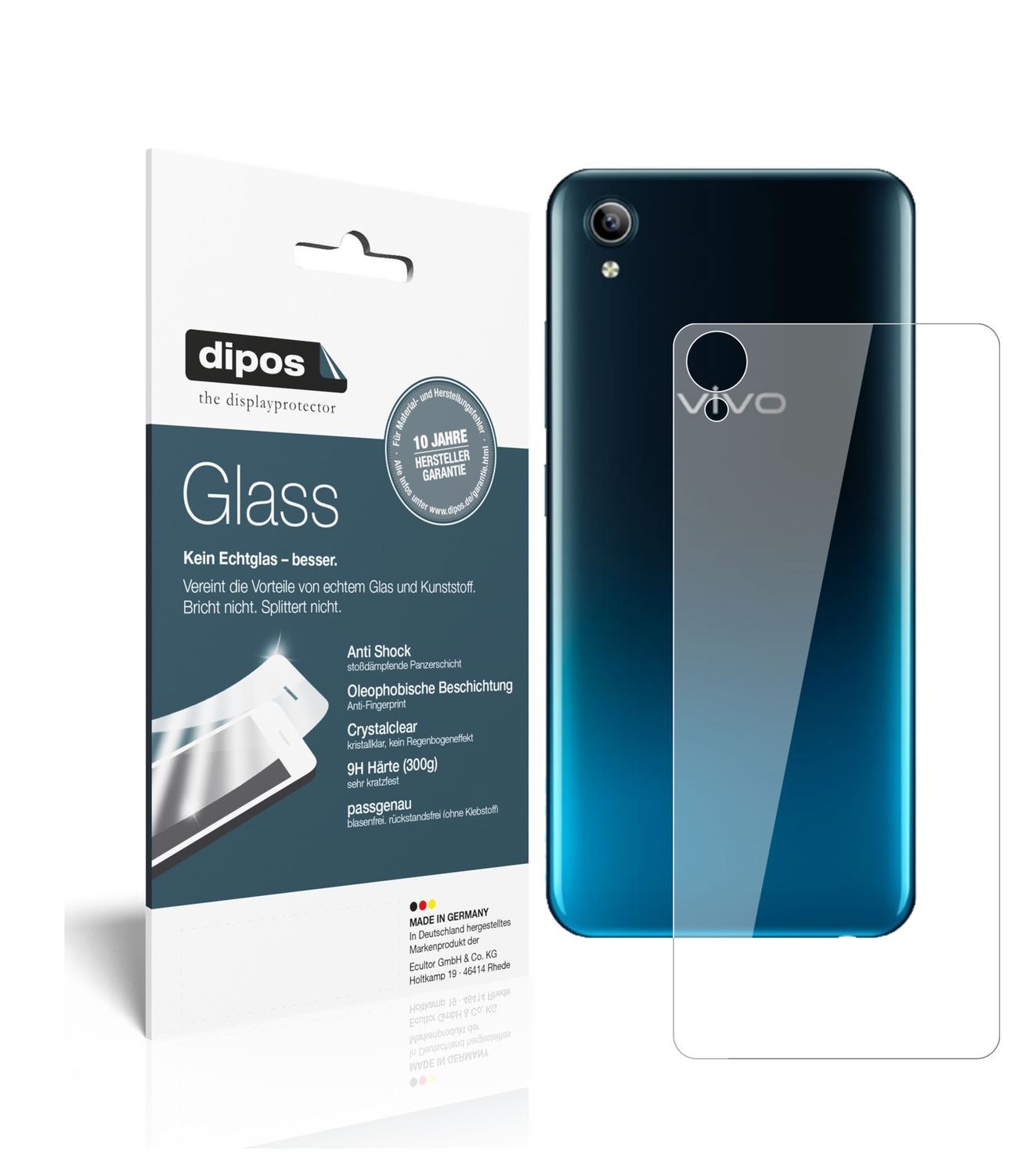 2x 9H Schutzfolie für Vivo Y91C (2020) Rückseite P (1)