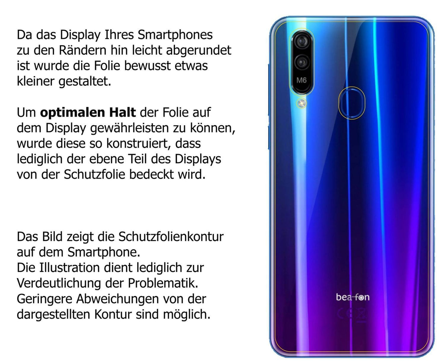 5x Schutzfolie klar für Beafon M6 Rückseite Displa (5)