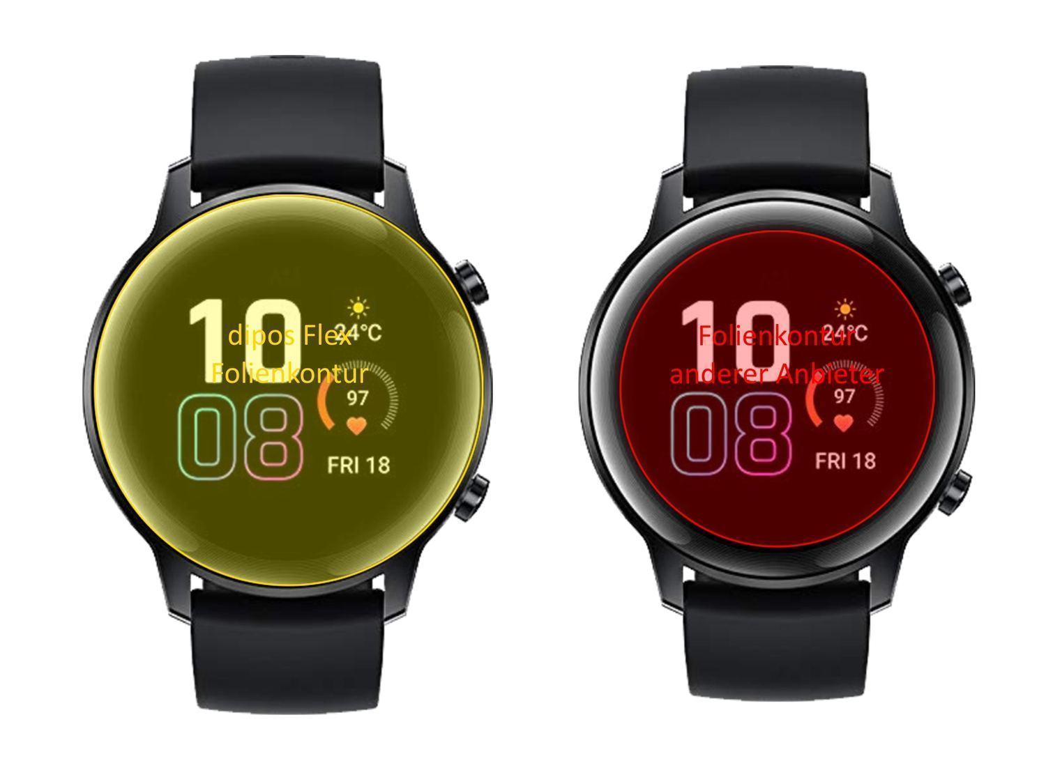 2x 3D Full Cover Schutzfolie für Honor Magic Watch (2)