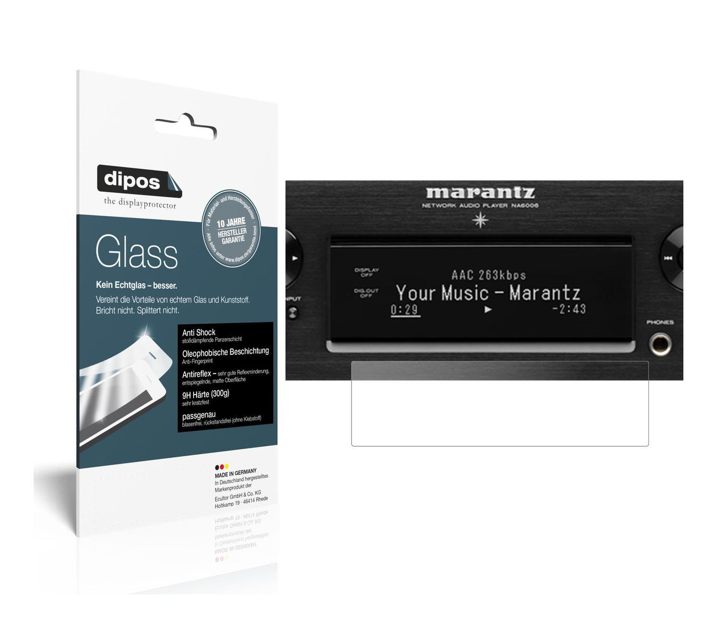 2x 9H Schutzfolie matt für Marantz NA 6006 Panzerf (1)