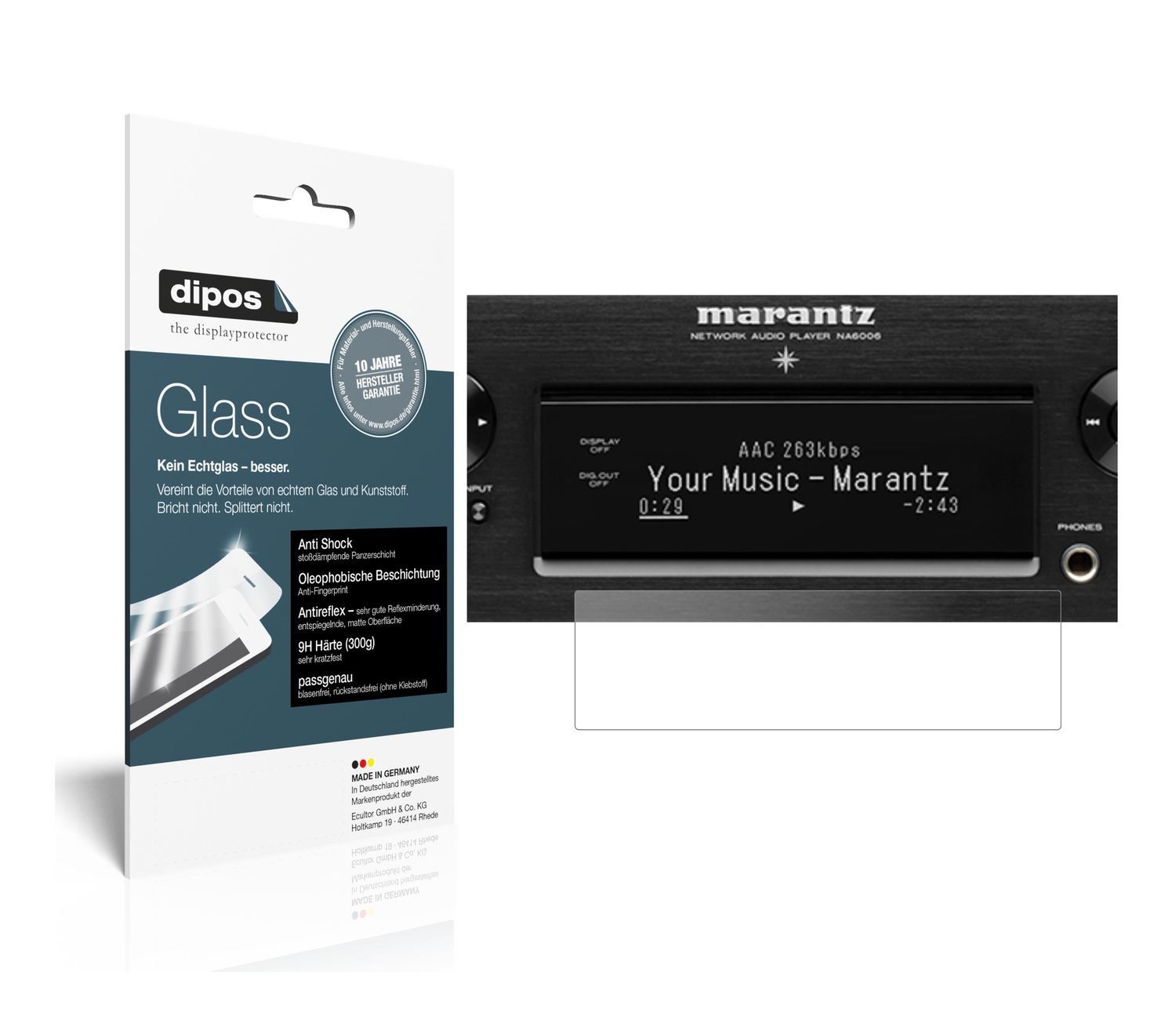 2x 9H Schutzfolie matt für Marantz NA 6006 Panzerf (1)