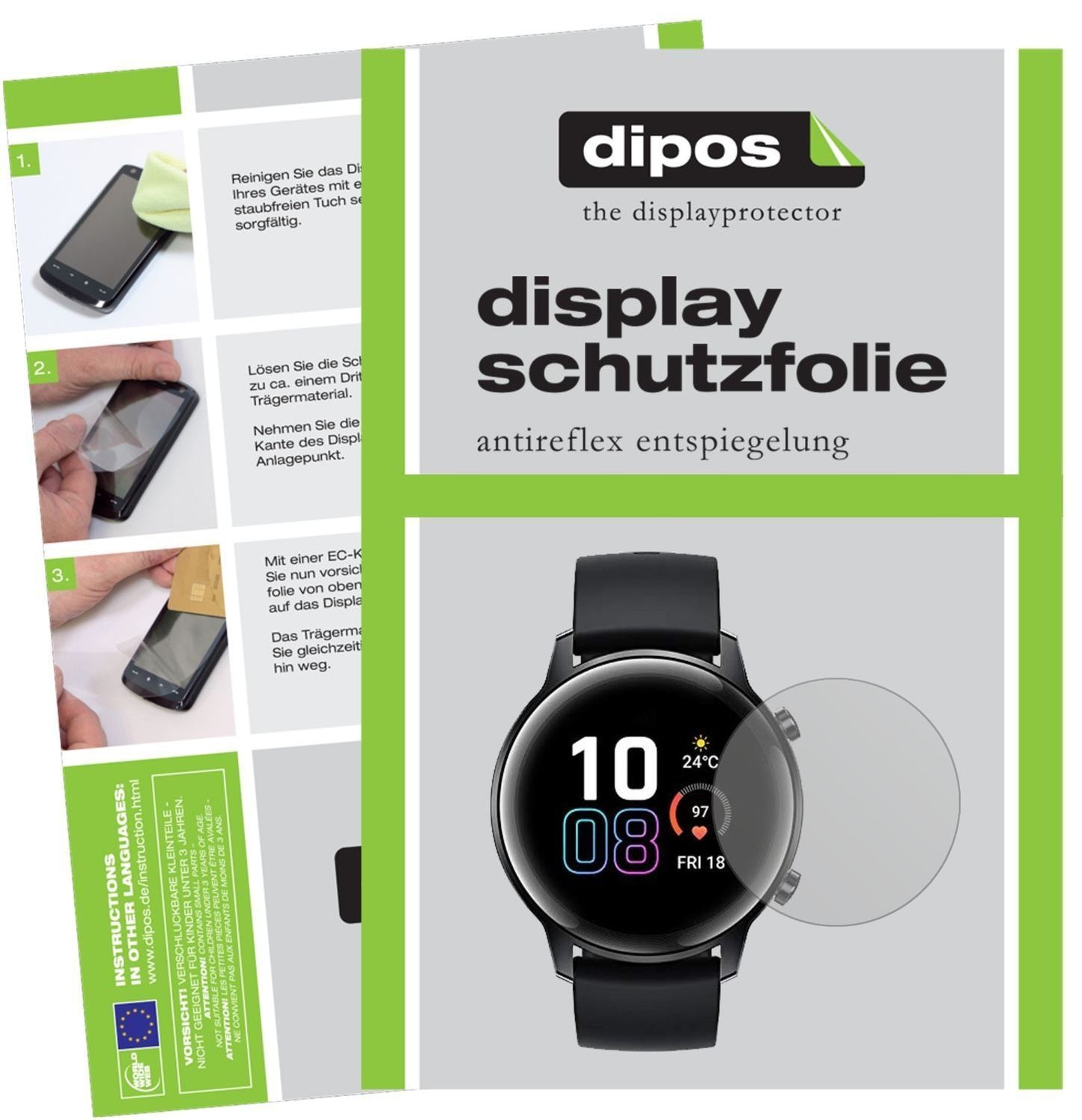 6x Schutzfolie matt für Honor Magic Watch 2 42mm D (1)