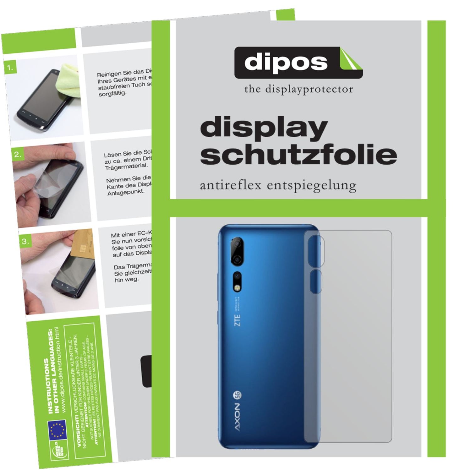 2x Schutzfolie matt für ZTE Axon 10s Pro 5G Rückse (1)