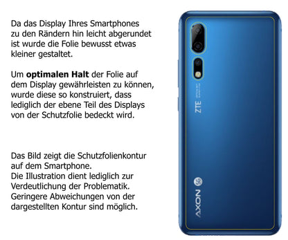 2x Schutzfolie matt für ZTE Axon 10s Pro 5G Rückse (6)