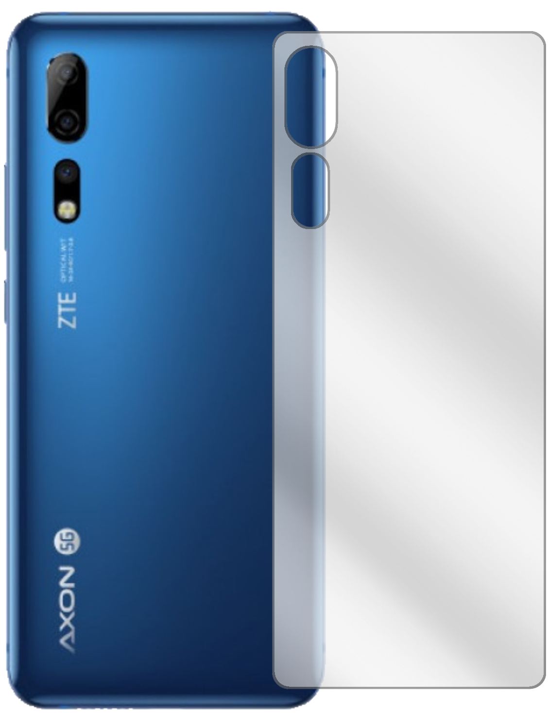 2x Schutzfolie klar für ZTE Axon 10s Pro Rückseite (2)