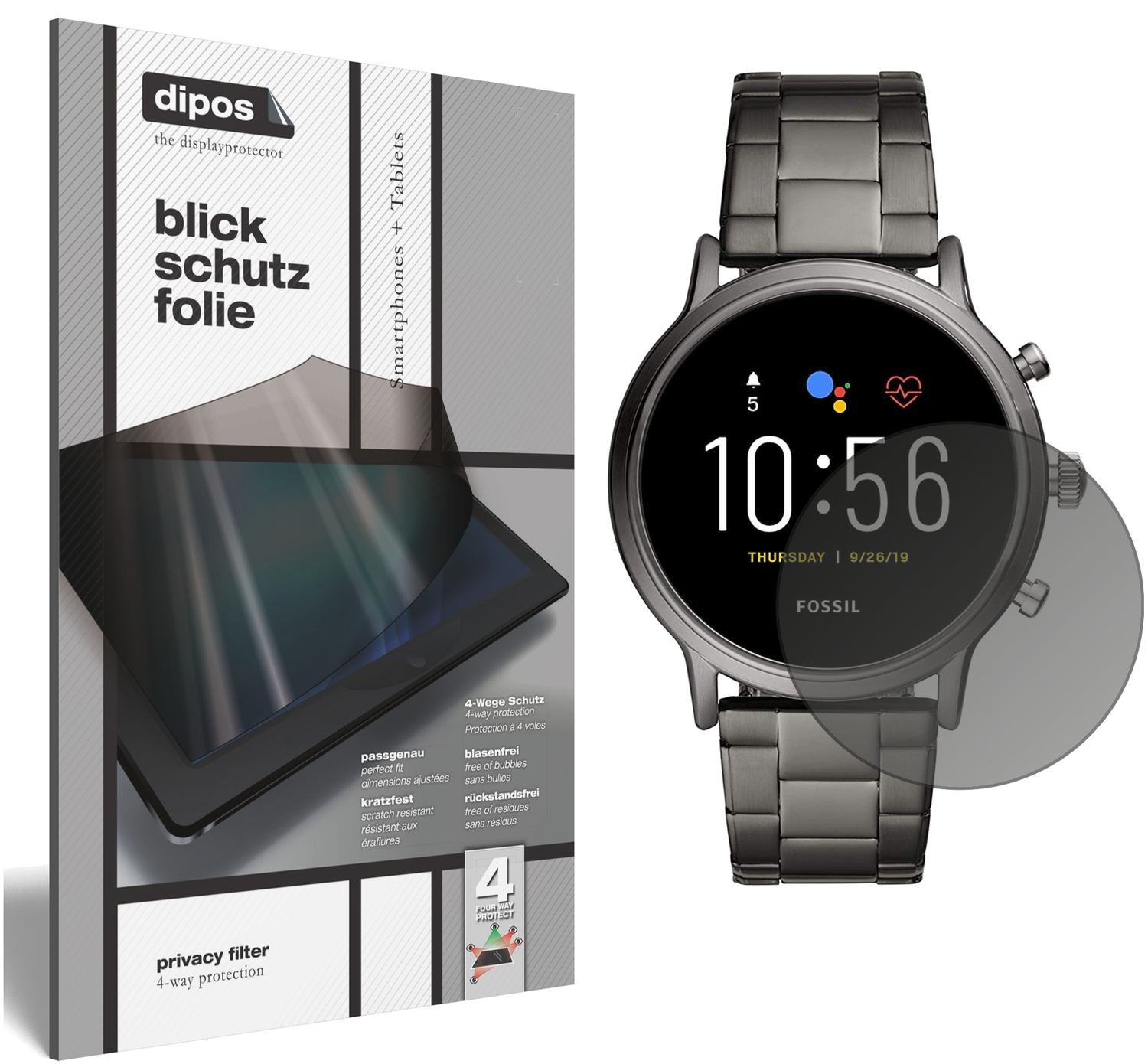 Blickschutzfolie für Fossil Gen 5 Smartwatch matt  (1)