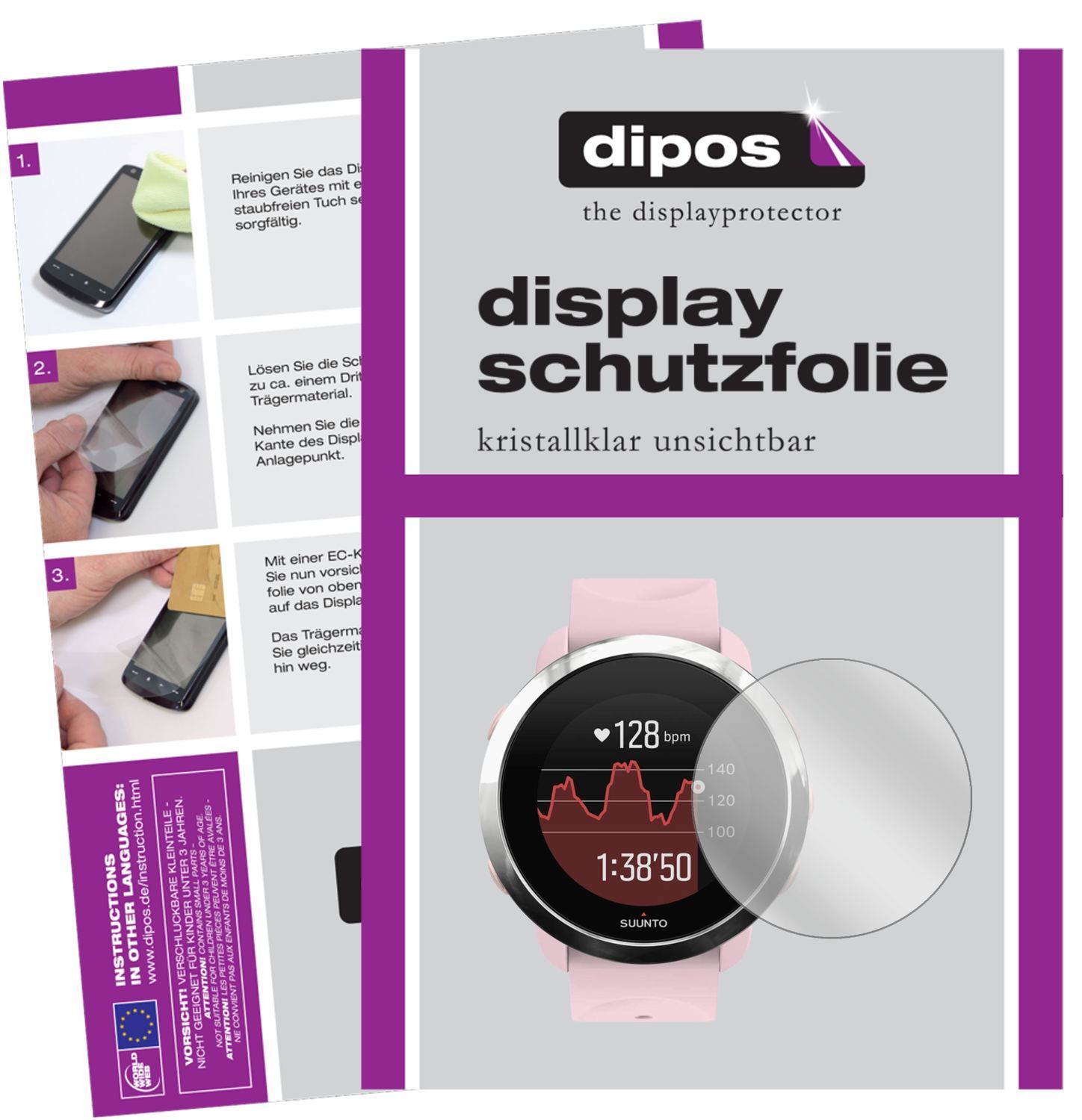 5x Schutzfolie klar für Suunto 3 Fitness Display-S (1)