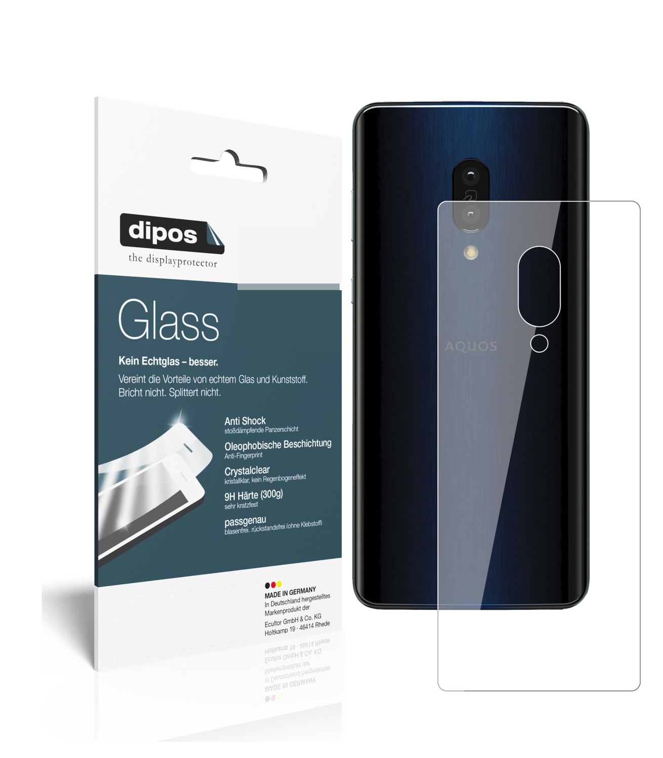 2x 9H Schutzfolie für Sharp Aquos Zero 2 Rückseite (1)