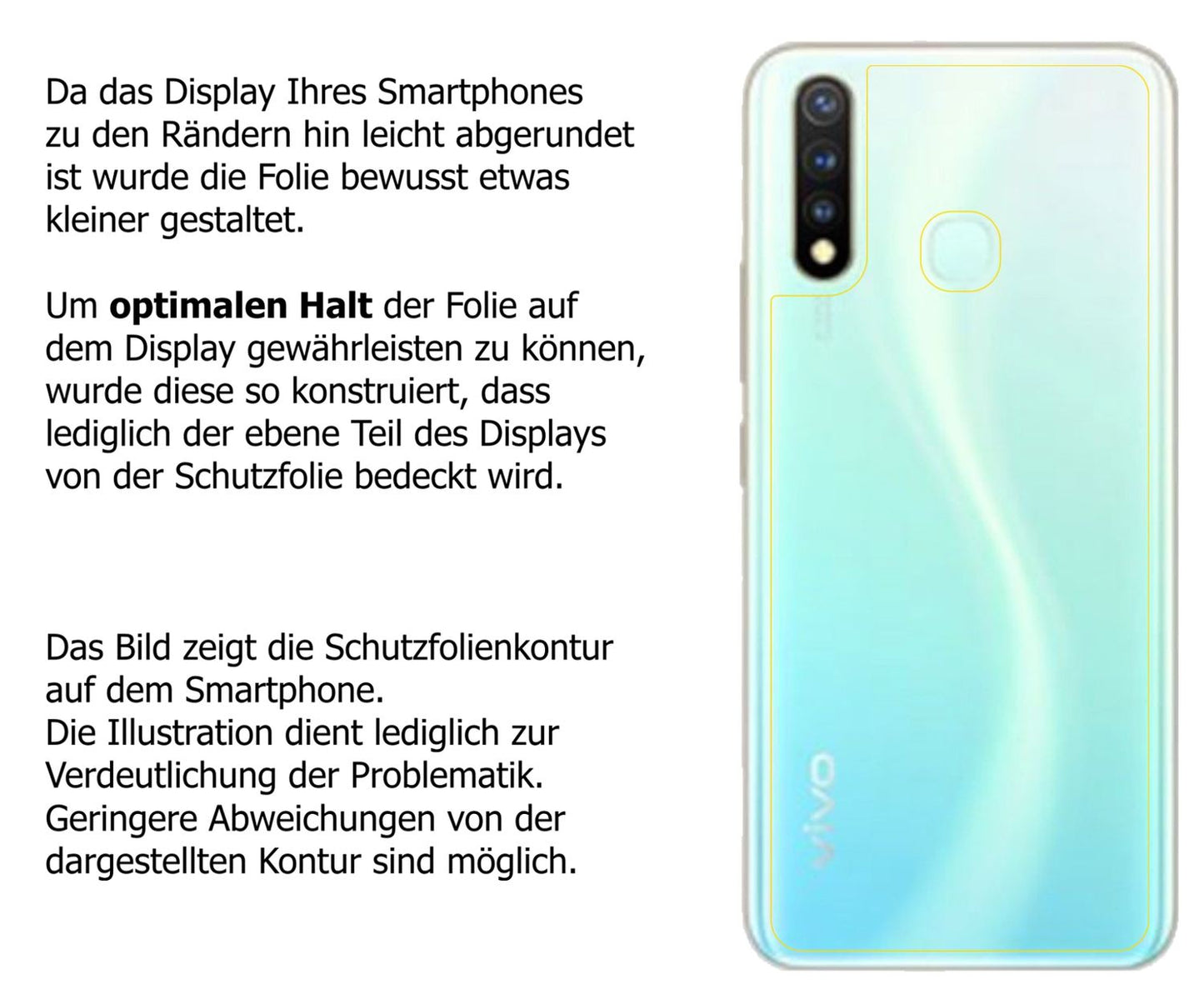 2x Schutzfolie klar für Vivo U20 Rückseite Display (5)