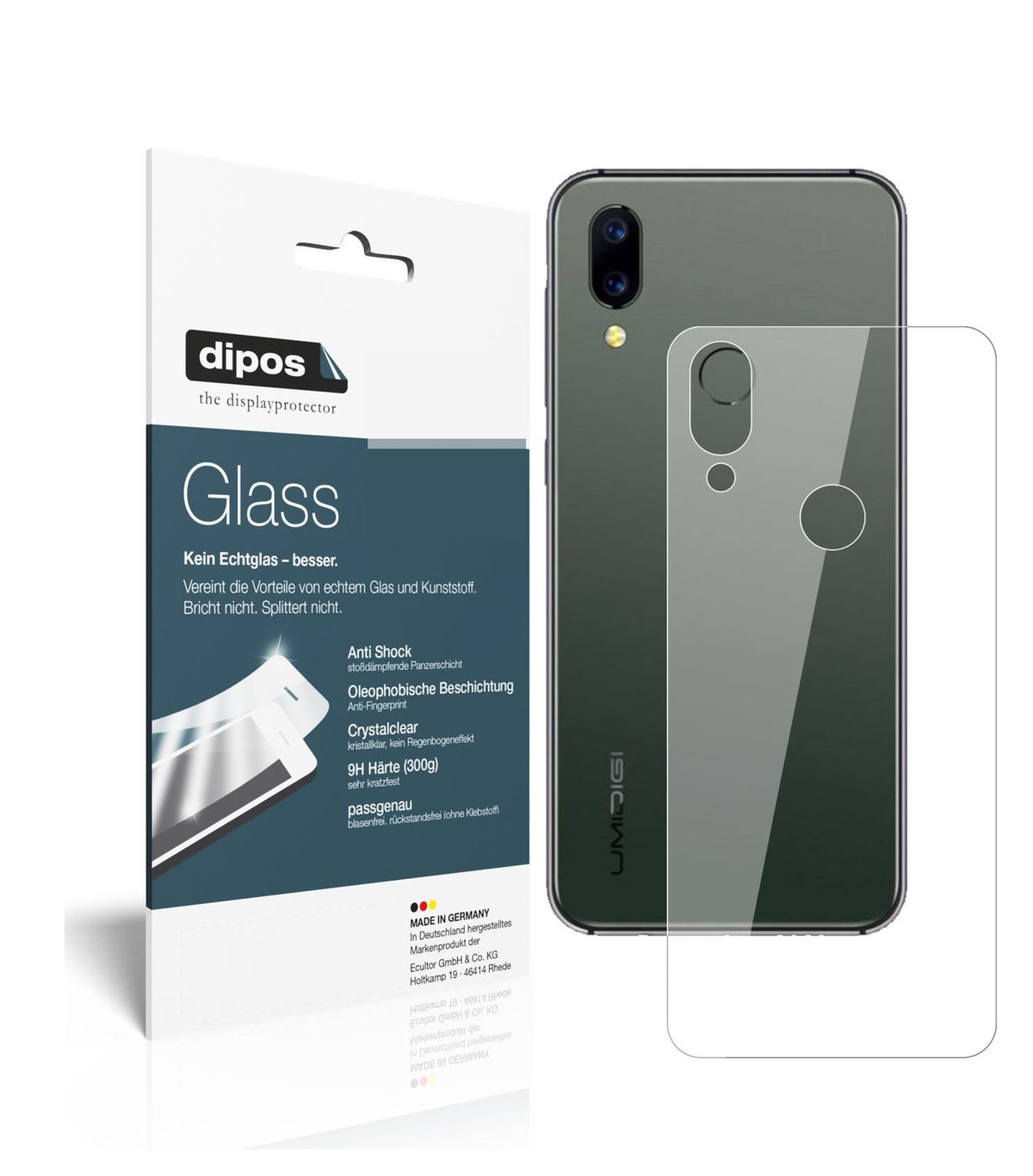 2x 9H Schutzfolie für Umidigi A3S Rückseite Panzer (1)
