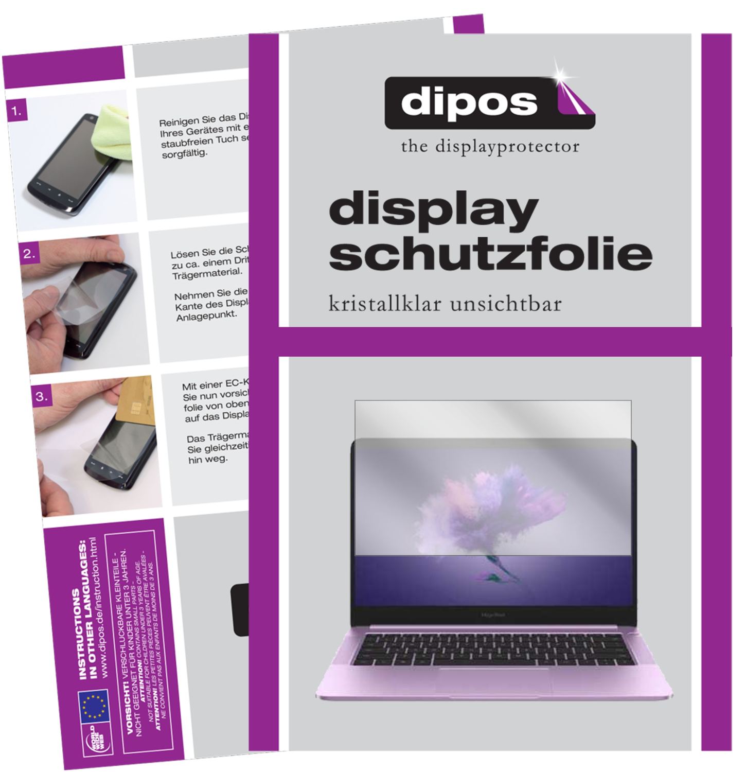 2x Schutzfolie klar für Honor MagicBook 15.6 Zoll  (1)