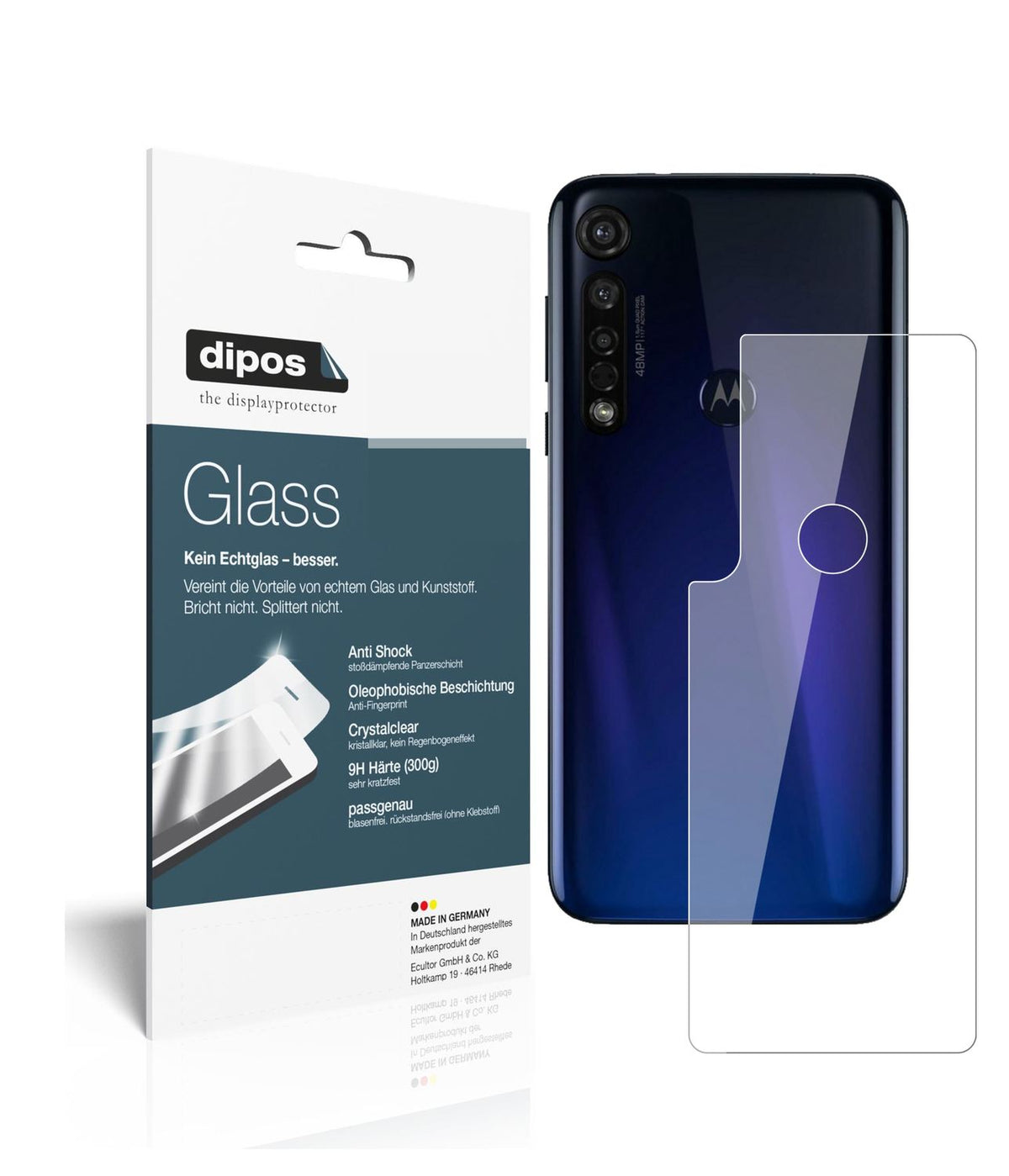 2x 9H Schutzfolie für Motorola Moto G8 Plus Rückse (1)