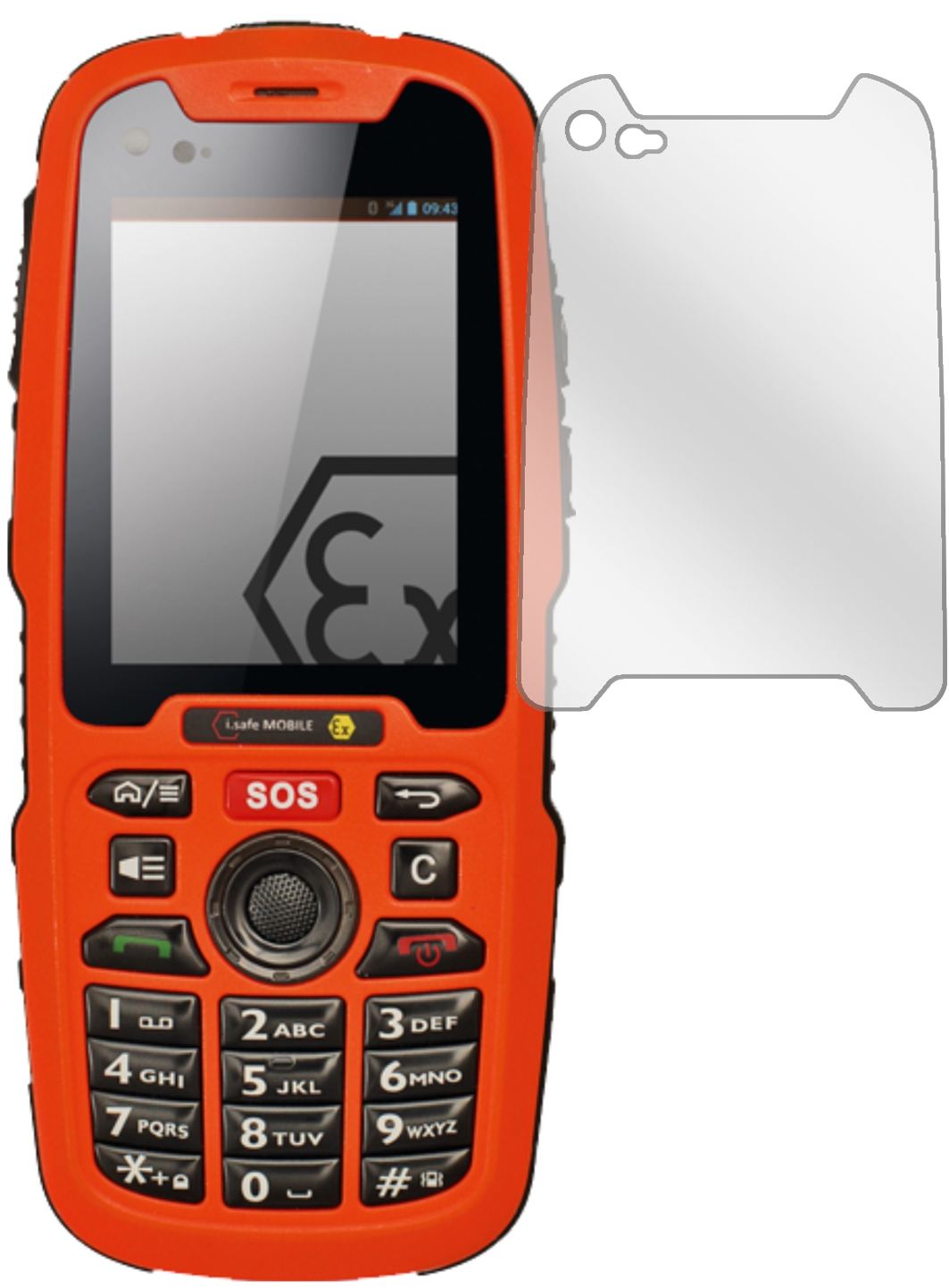 5x Schutzfolie klar für i.safe MOBILE IS320.1 Disp (2)