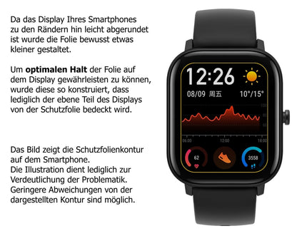 1x 9H Schutzfolie matt für Huami Amazfit GTS Panze (3)