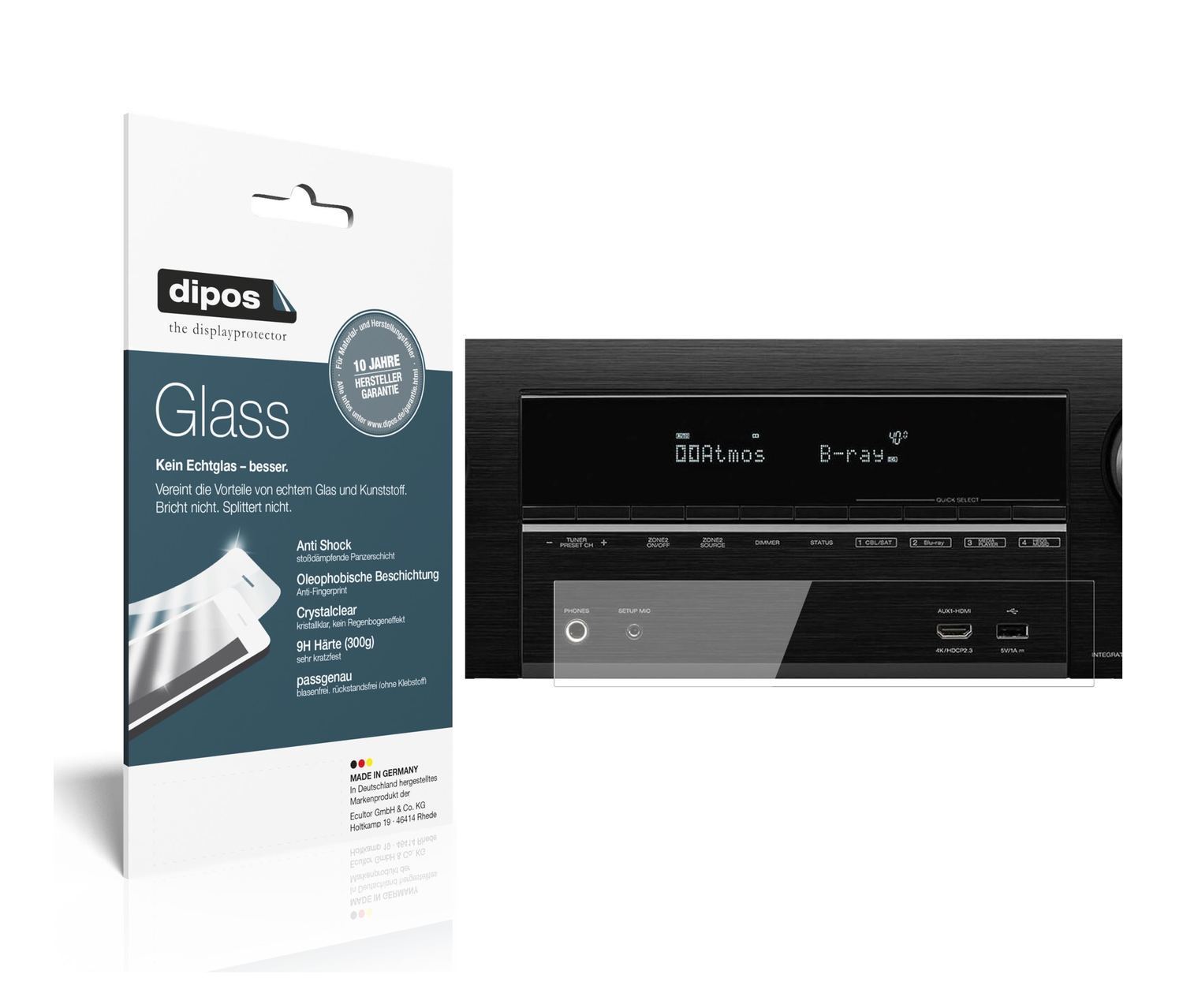 2x 9H Schutzfolie für Denon AVR-X3600H Panzerfolie (1)