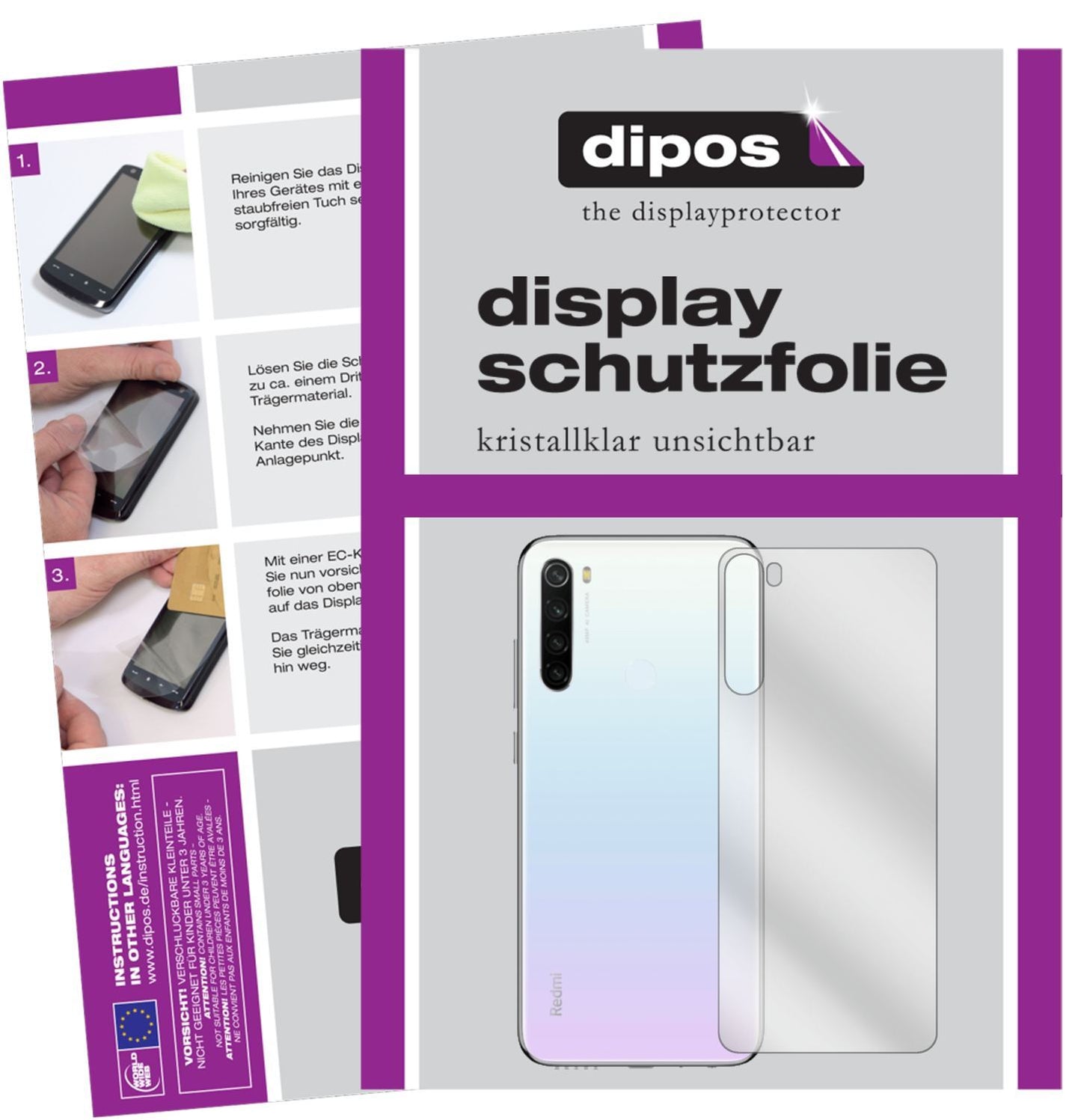 6x Schutzfolie klar für Xiaomi Redmi Note 8T Rücks (1)