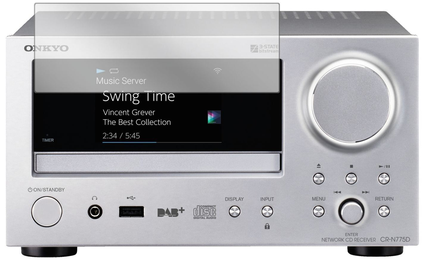 1x Schutzfolie klar für Onkyo CR-N775D Display-Sch (2)