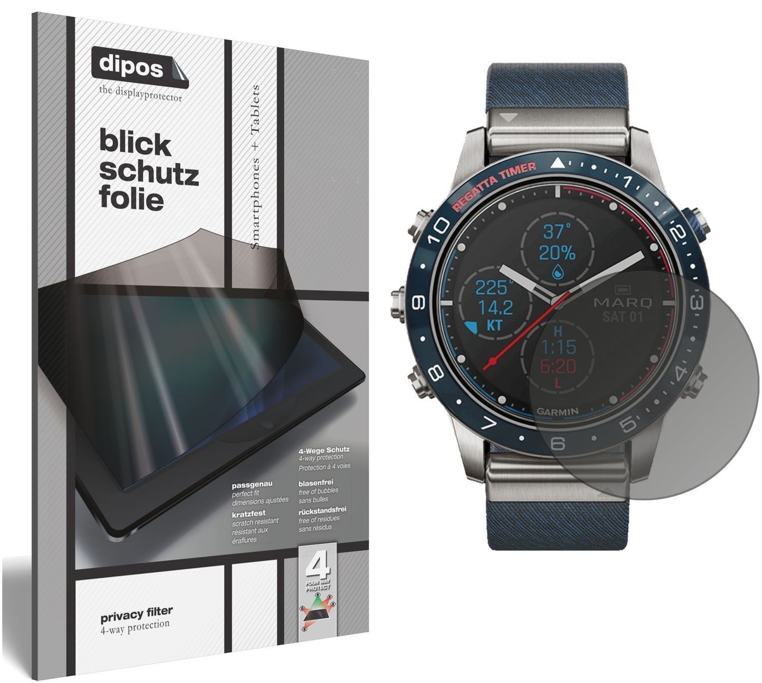 Blickschutzfolie für Garmin MARQ Captain matt Schu (1)