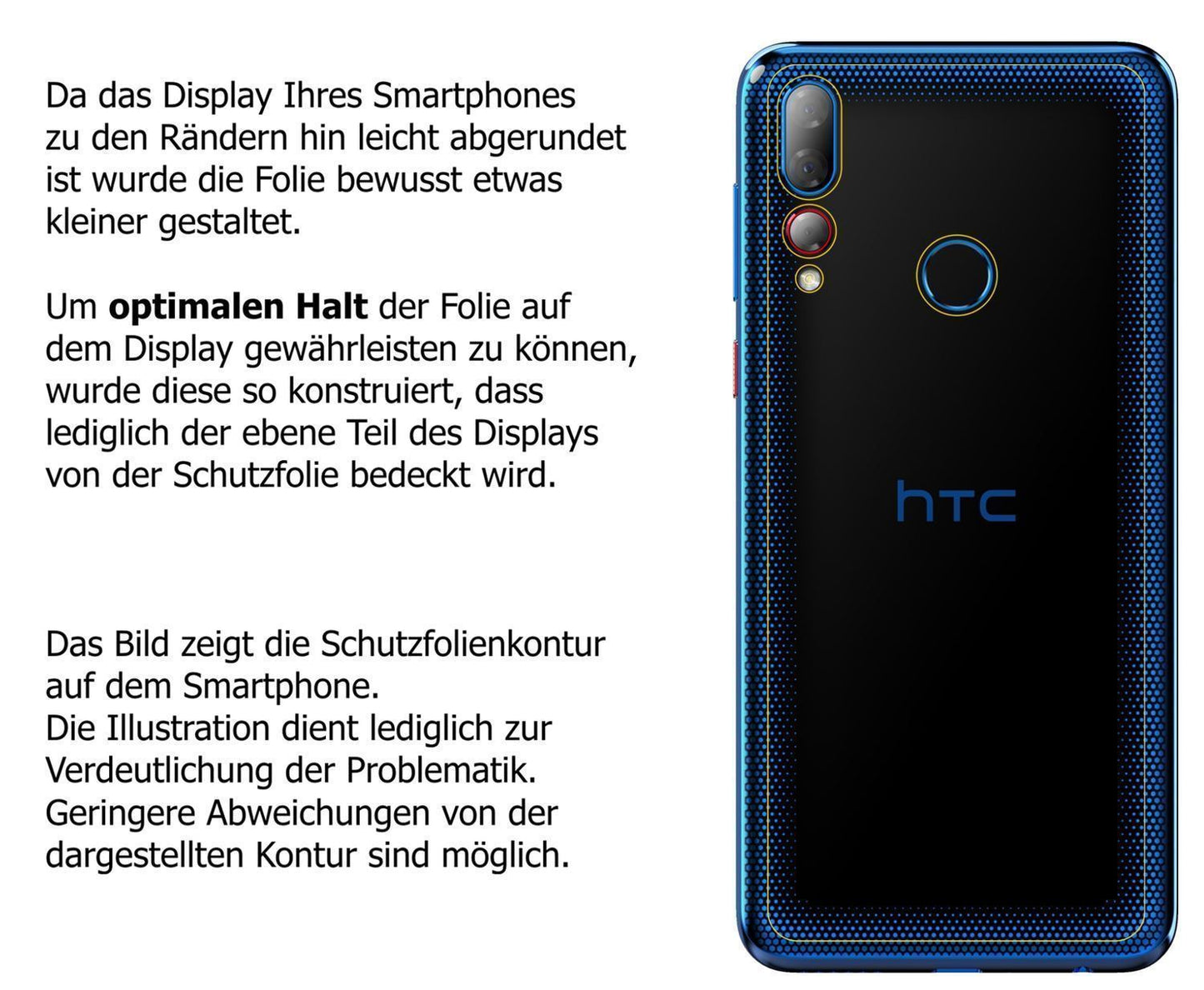 1x 9H Schutzfolie matt für HTC Desire 19 Plus Rück (3)