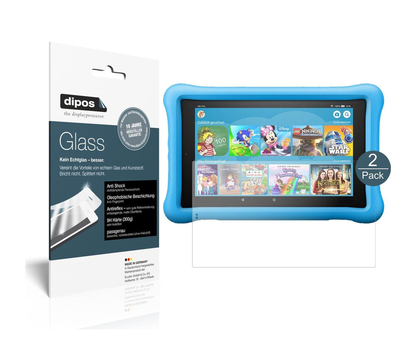 2x 9H Schutzfolie matt für Amazon Fire HD 10 Kids  (1)