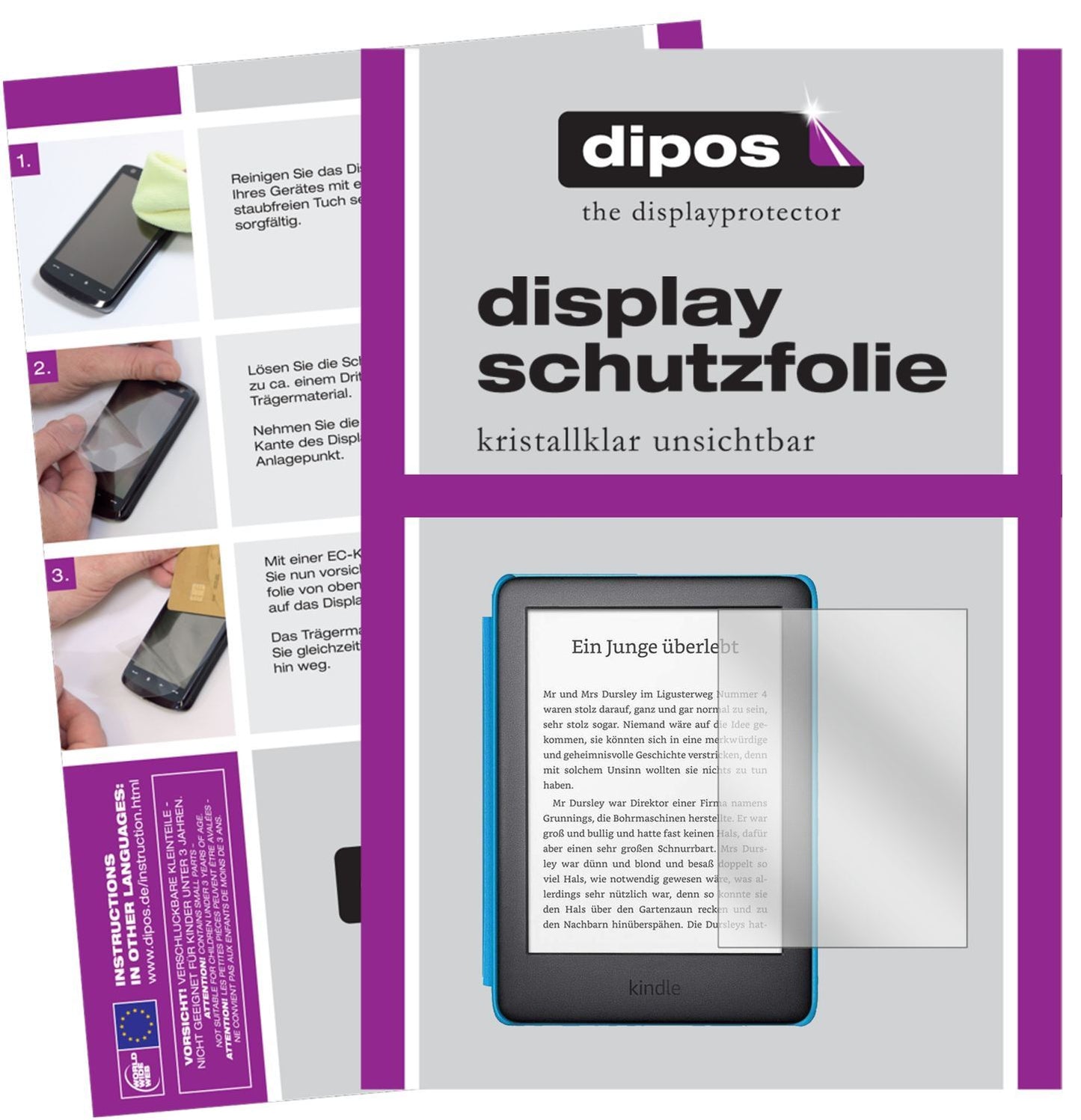 2x Schutzfolie klar für Amazon Kindle Kids Edition (1)
