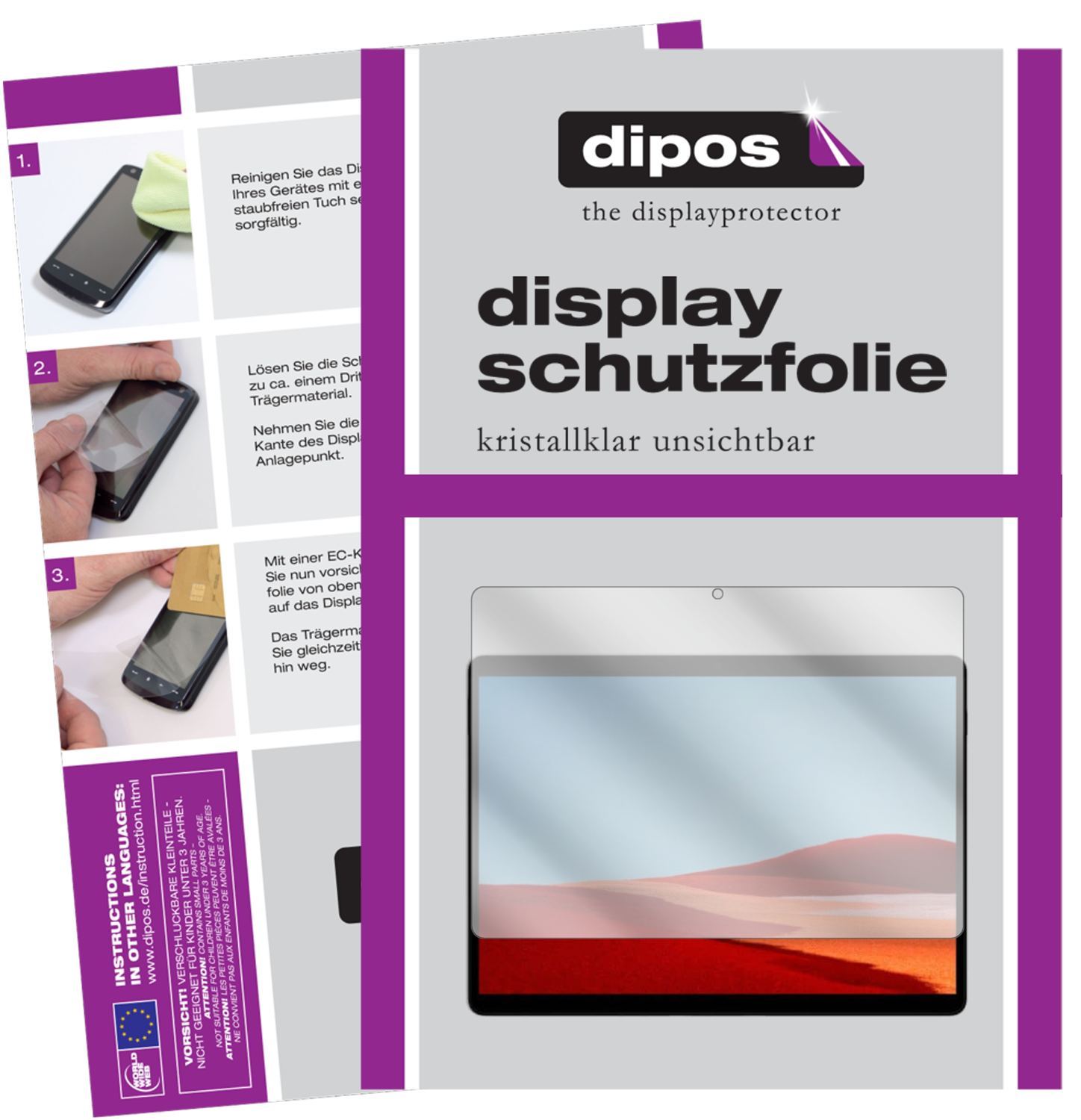 1x Schutzfolie klar für Microsoft Surface Pro X Di (1)
