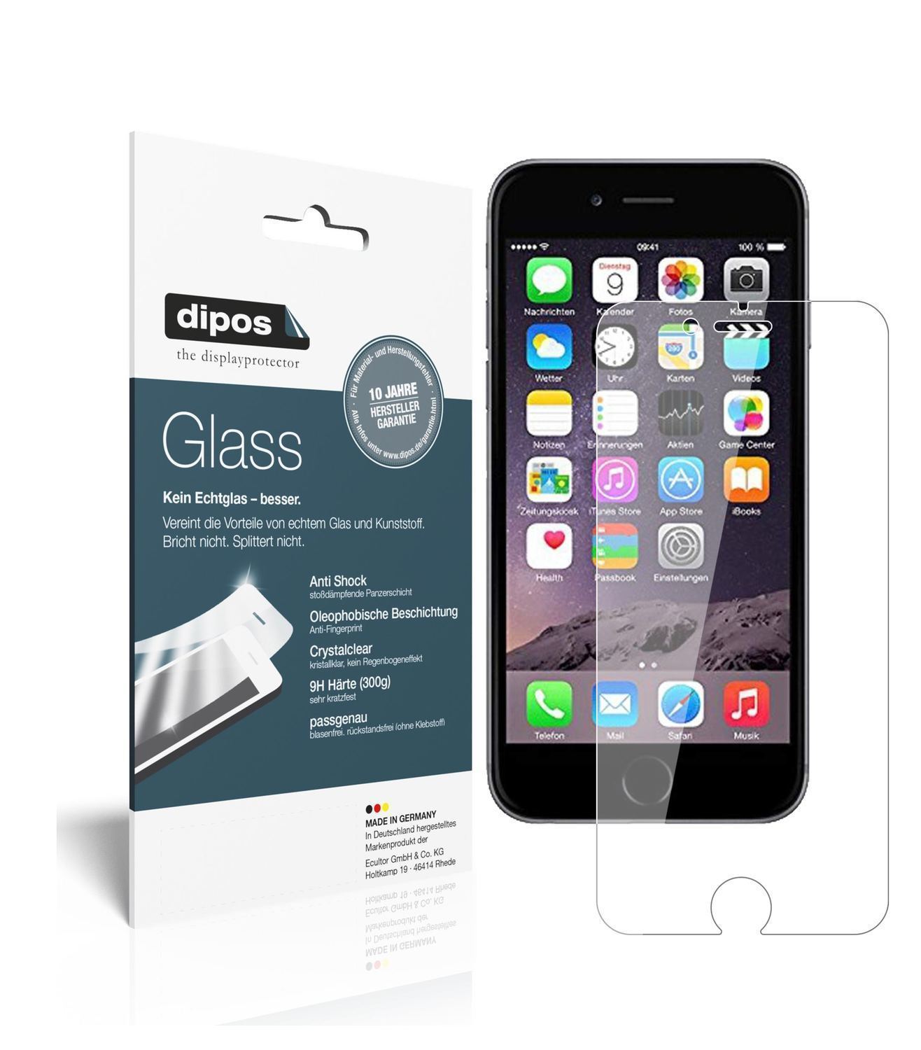 1x 9H Schutzfolie für Apple iPhone 6 / 6S / 7 Panz (1)