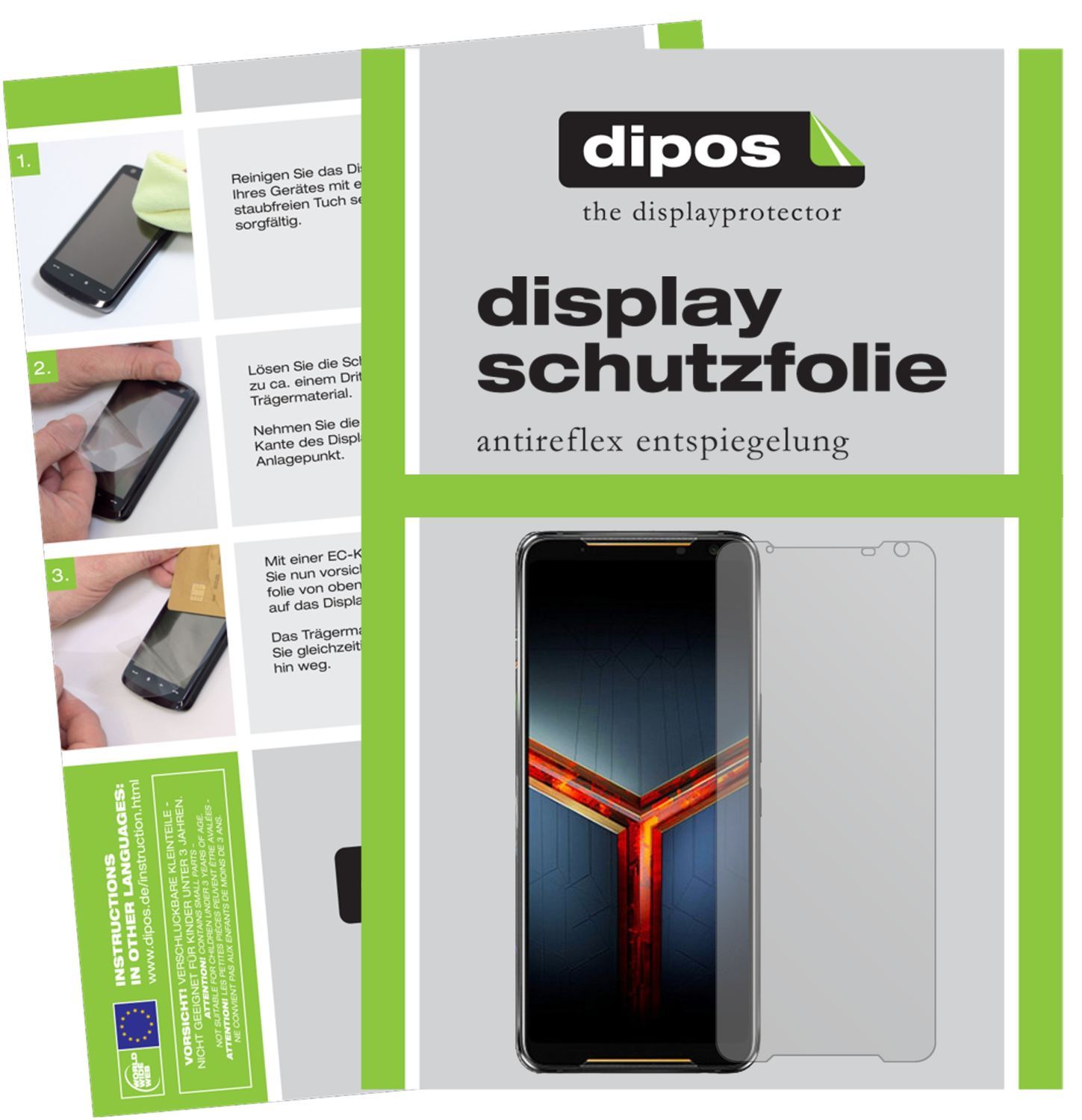6x Schutzfolie matt für Asus ROG Phone 2 Display-S (1)