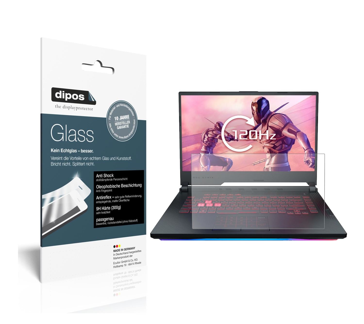 1x 9H Schutzfolie matt für Asus ROG Strix Scar III (1)