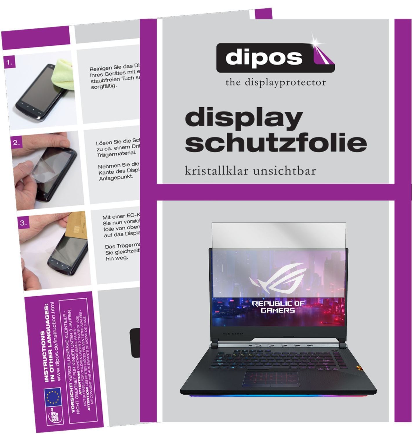 1x Schutzfolie klar für Asus ROG Strix Scar III G5 (1)