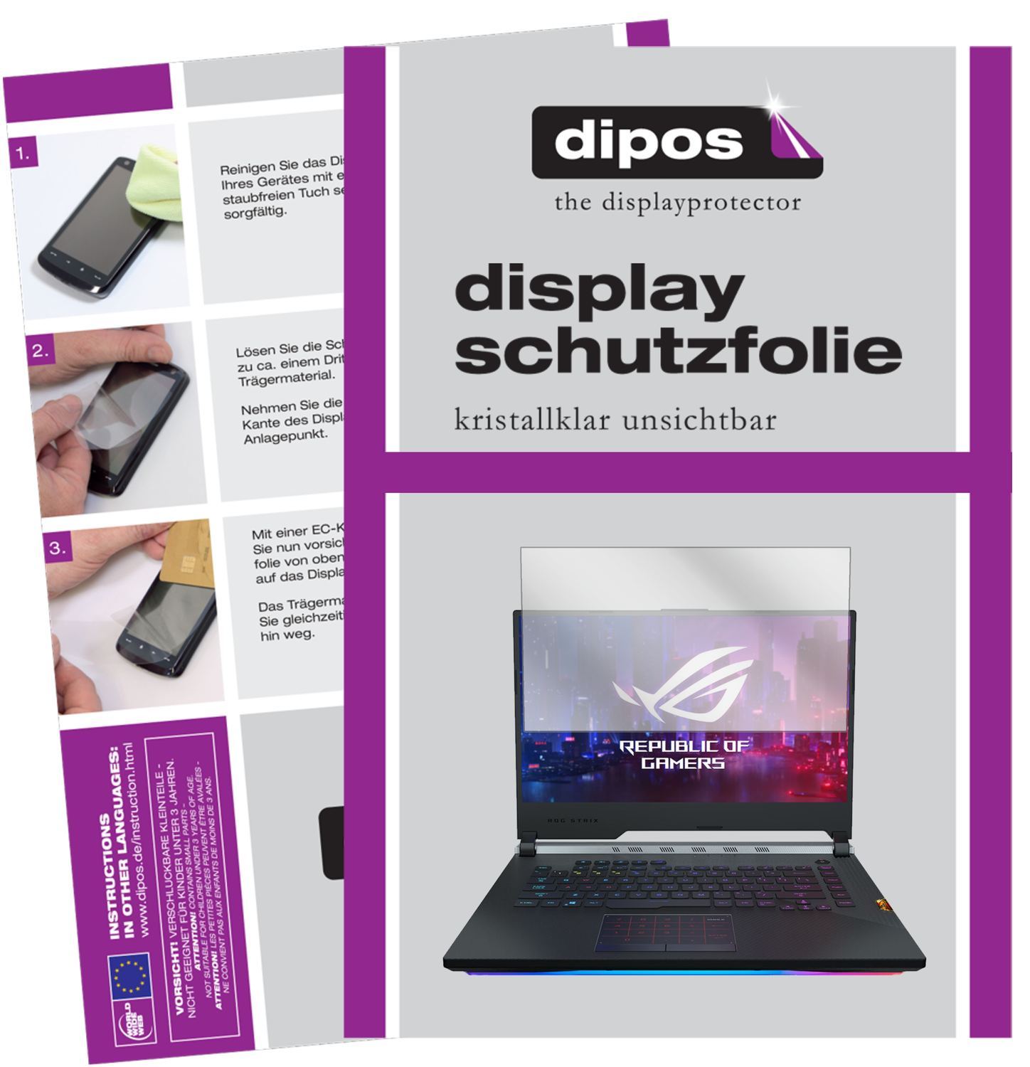 1x Schutzfolie klar für Asus ROG Strix Scar III G5 (1)