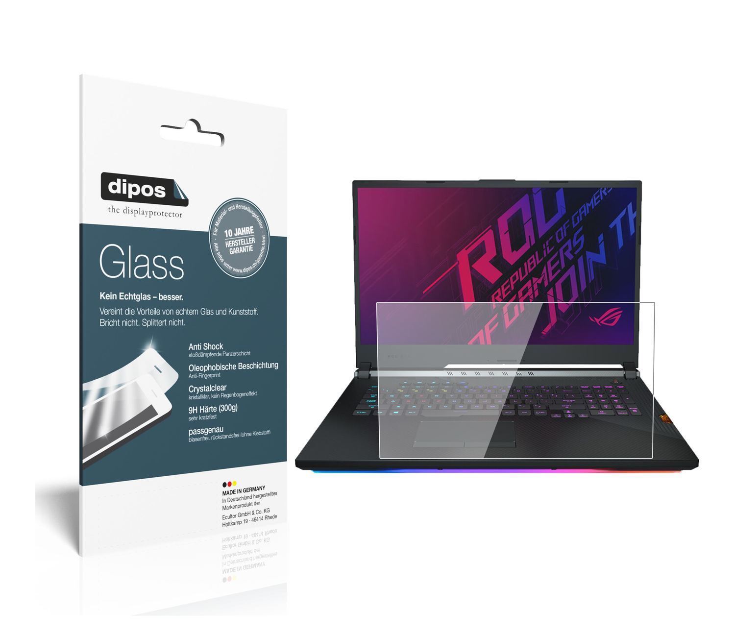 2x 9H Schutzfolie für Asus ROG Strix Scar III G731 (1)
