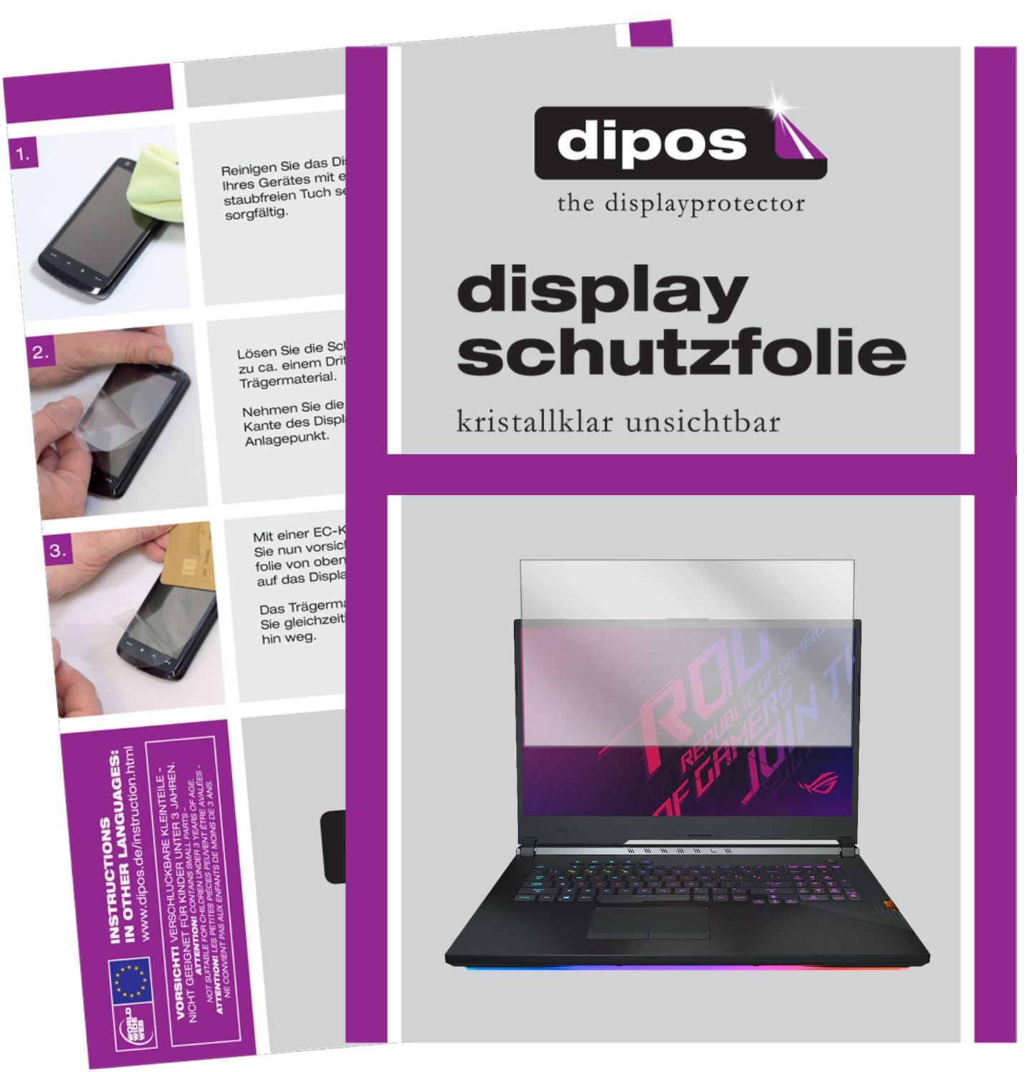 2x Schutzfolie klar für Asus ROG Strix Scar III G7 (1)