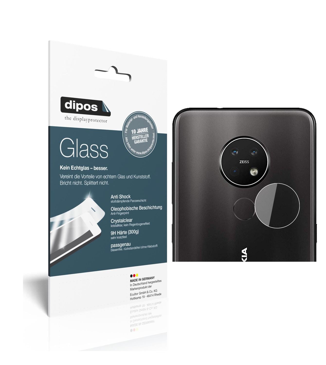 2x 9H Schutzfolie für Nokia 7.2 Kameralinse Panzer (1)