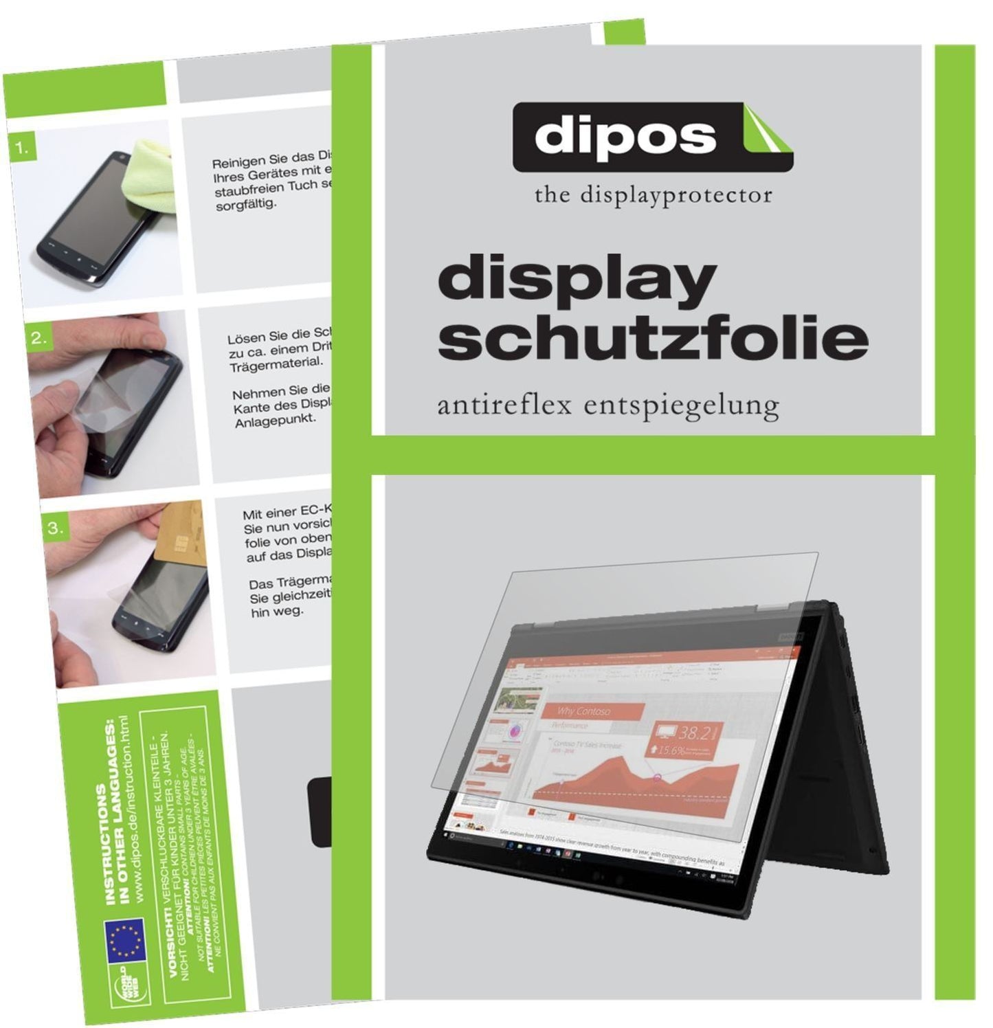 1x Schutzfolie matt für Lenovo Yoga X390 13.3 Zoll (1)