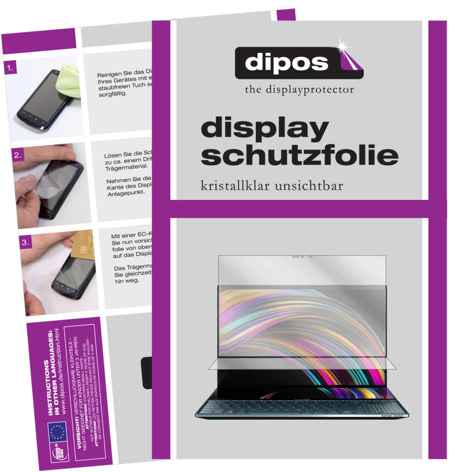 2x Schutzfolie klar für Asus ZenBook Pro Duo Displ (1)