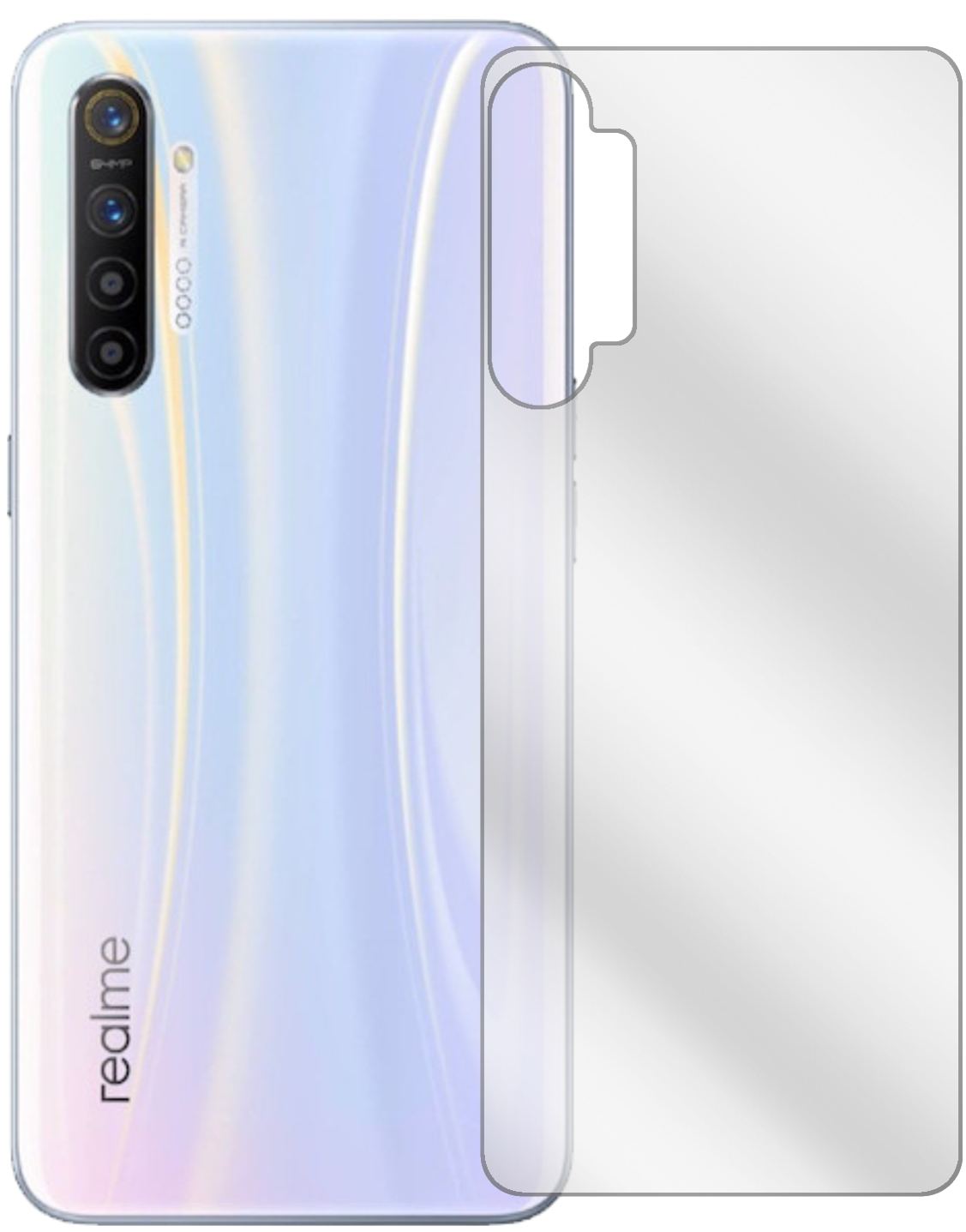 5x Schutzfolie klar für Oppo Realme XT Rückseite D (2)